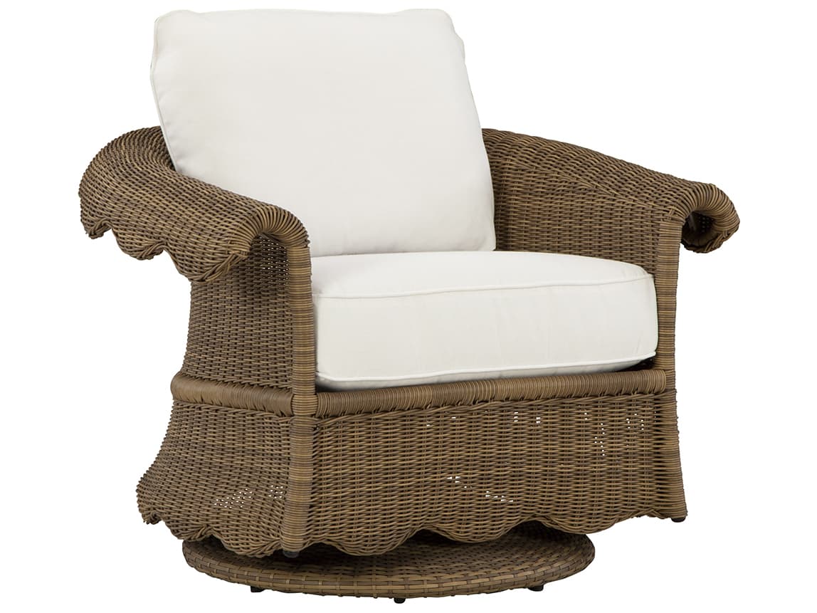 Lane Venture Cleary by Celerie Kemble Wicker Swivel Glider Outdoor Patio Lounge Chair