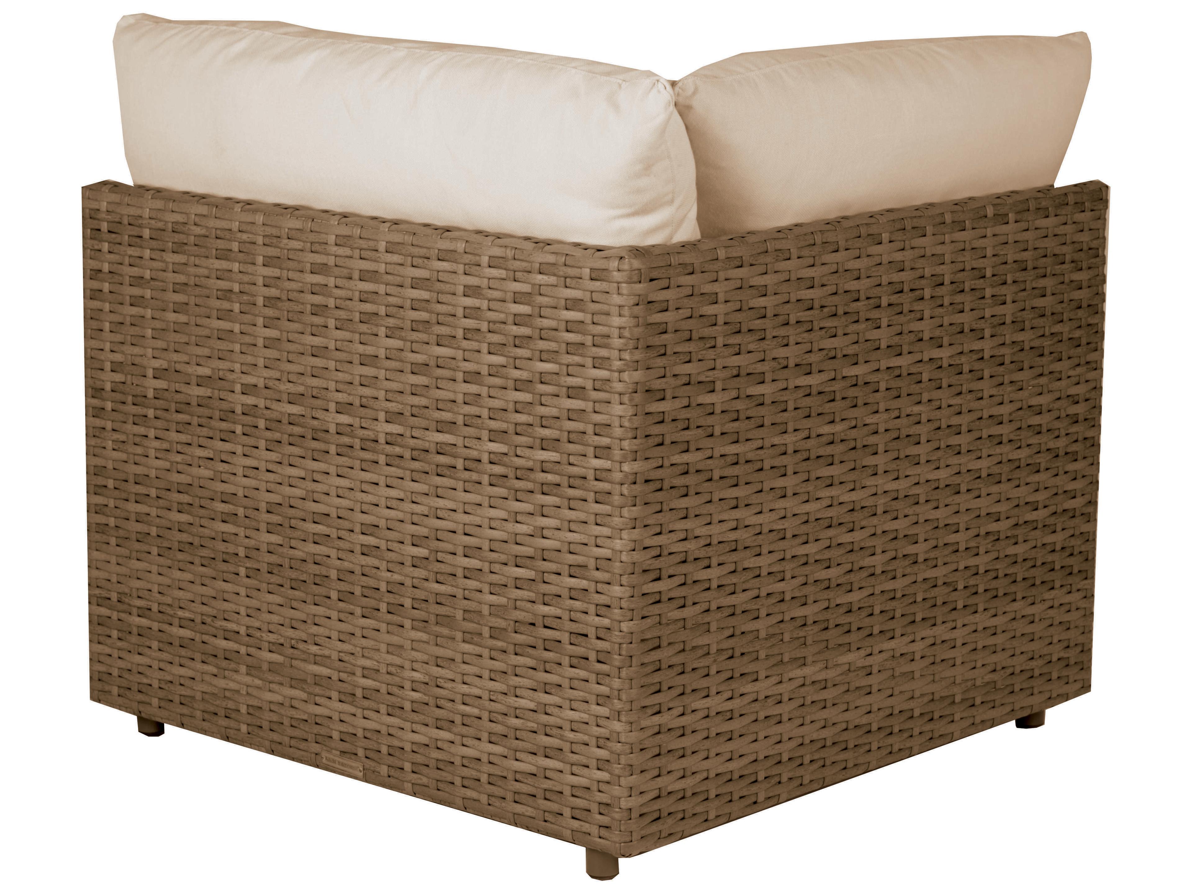 Lane Venture Campbell Barley Wicker Corner Outdoor Lounge Chair