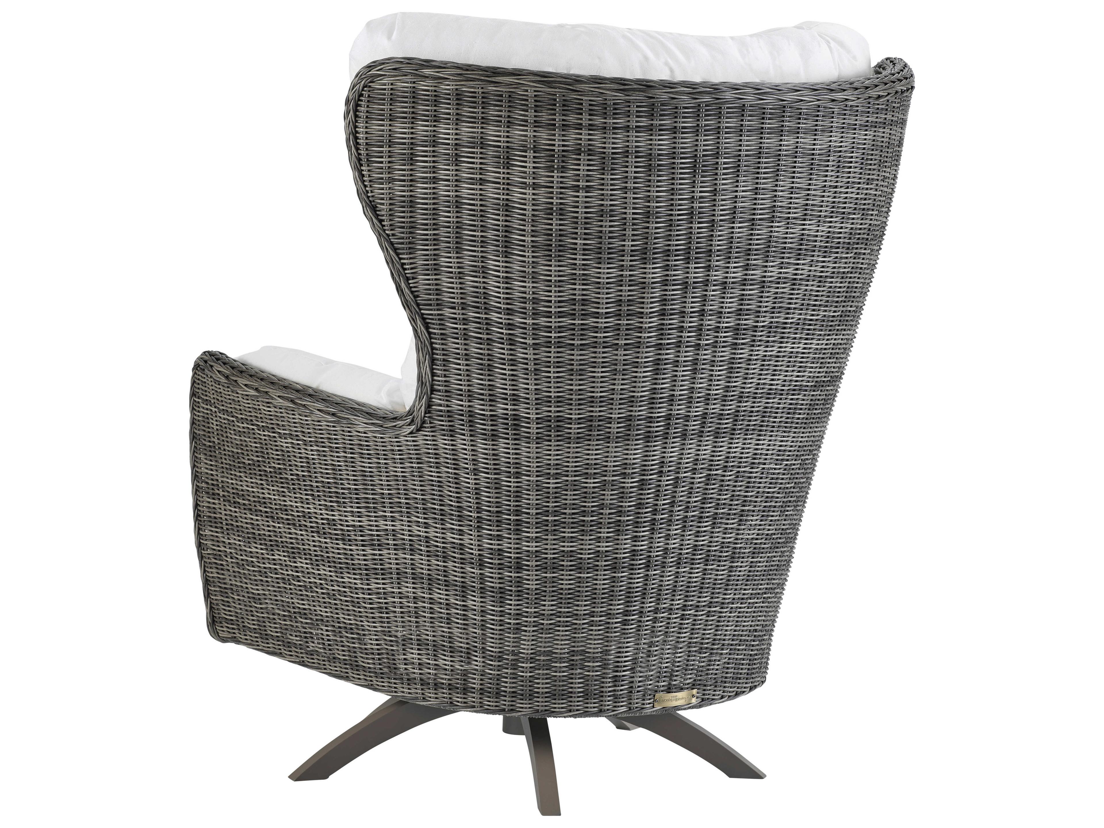 Lane Venture Cocoon Alder Wicker High Back Swivel Outdoor Rocker Lounge
