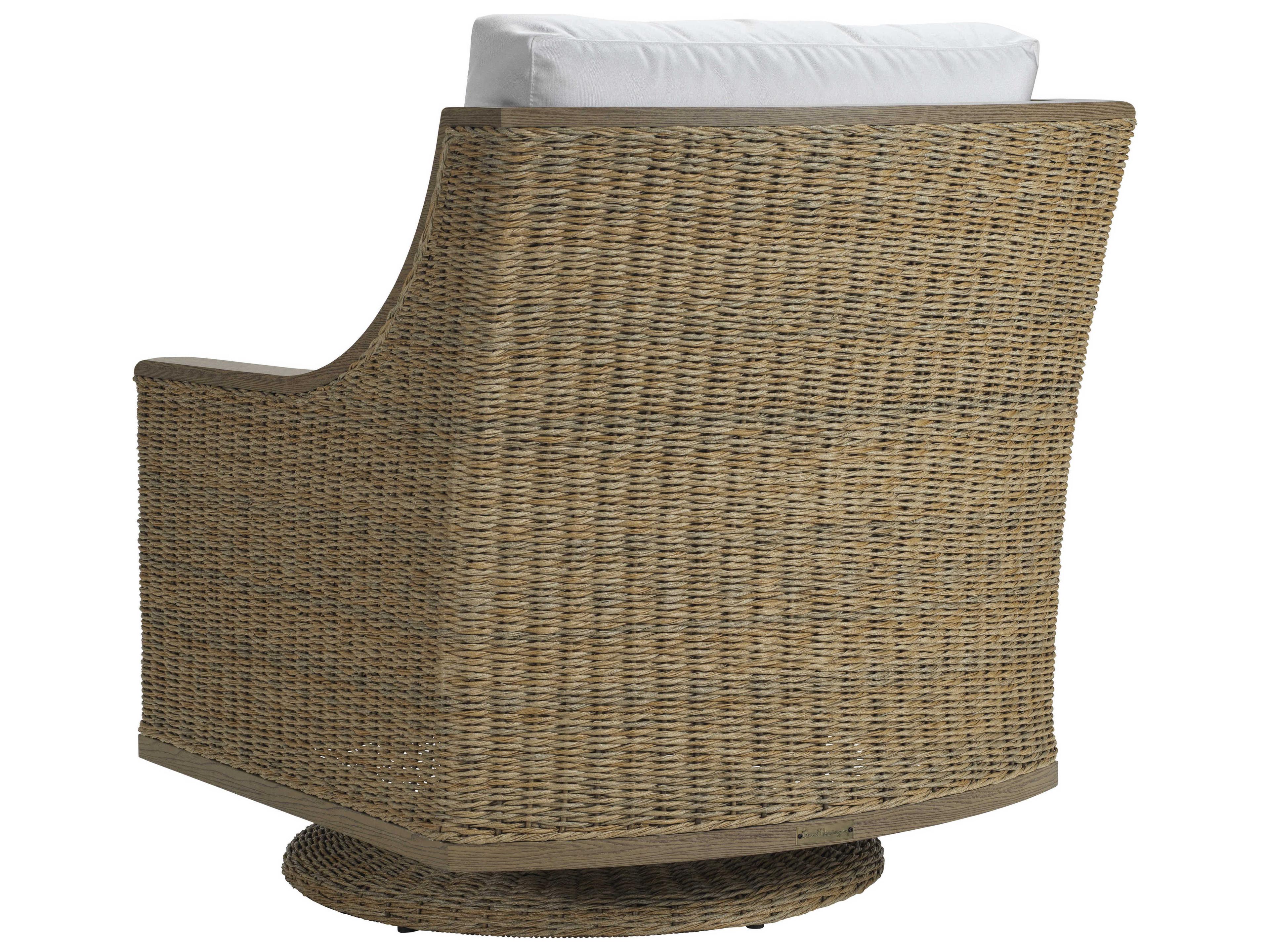 Lane Venture Hemmingway Loggia Honey Wicker Swivel Rocker Outdoor Patio Lounge Chair