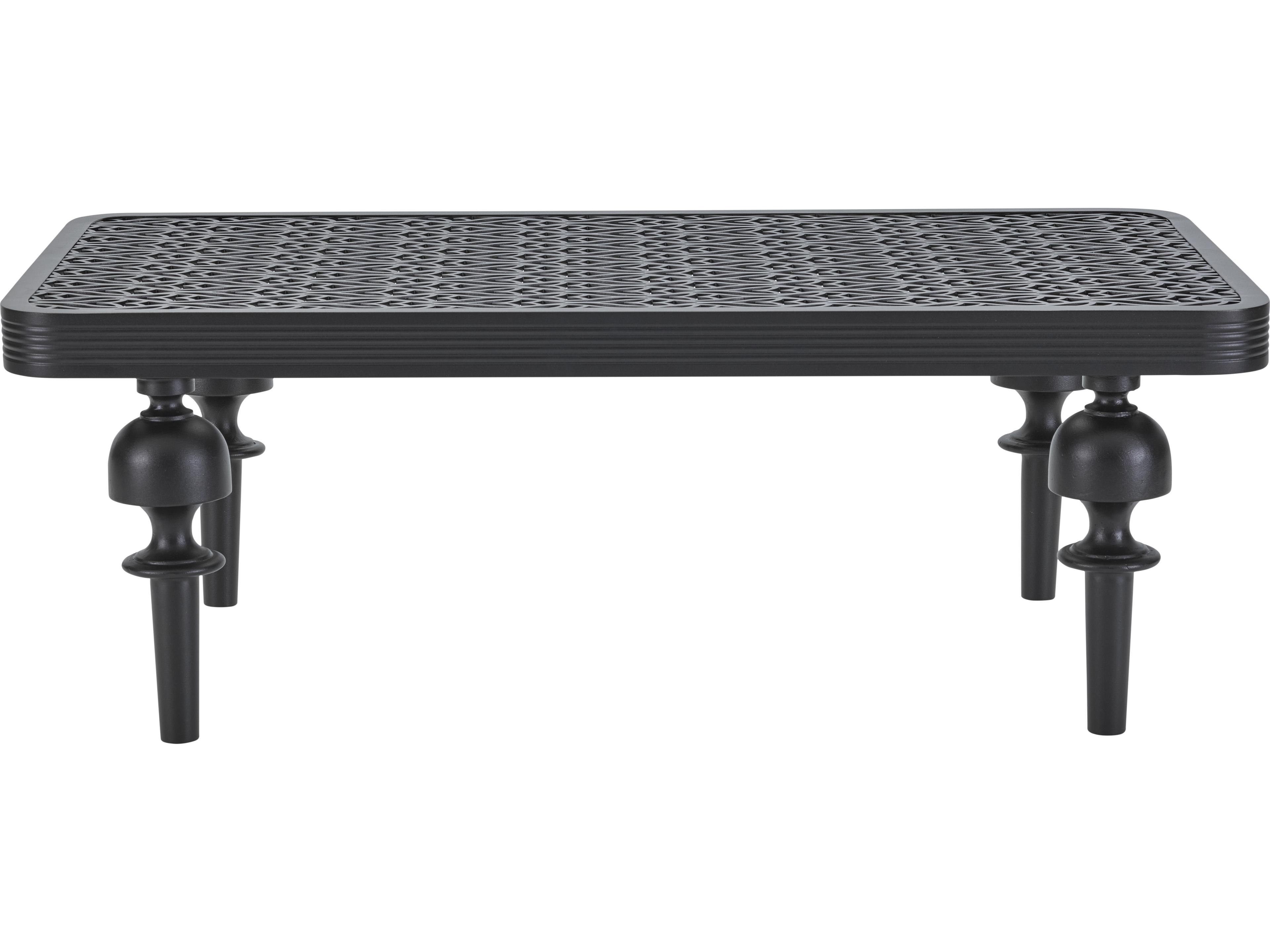 Lane Venture Hemingway Plantation Black Truffle Cast Aluminum Rectangular Outdoor Coffee Table