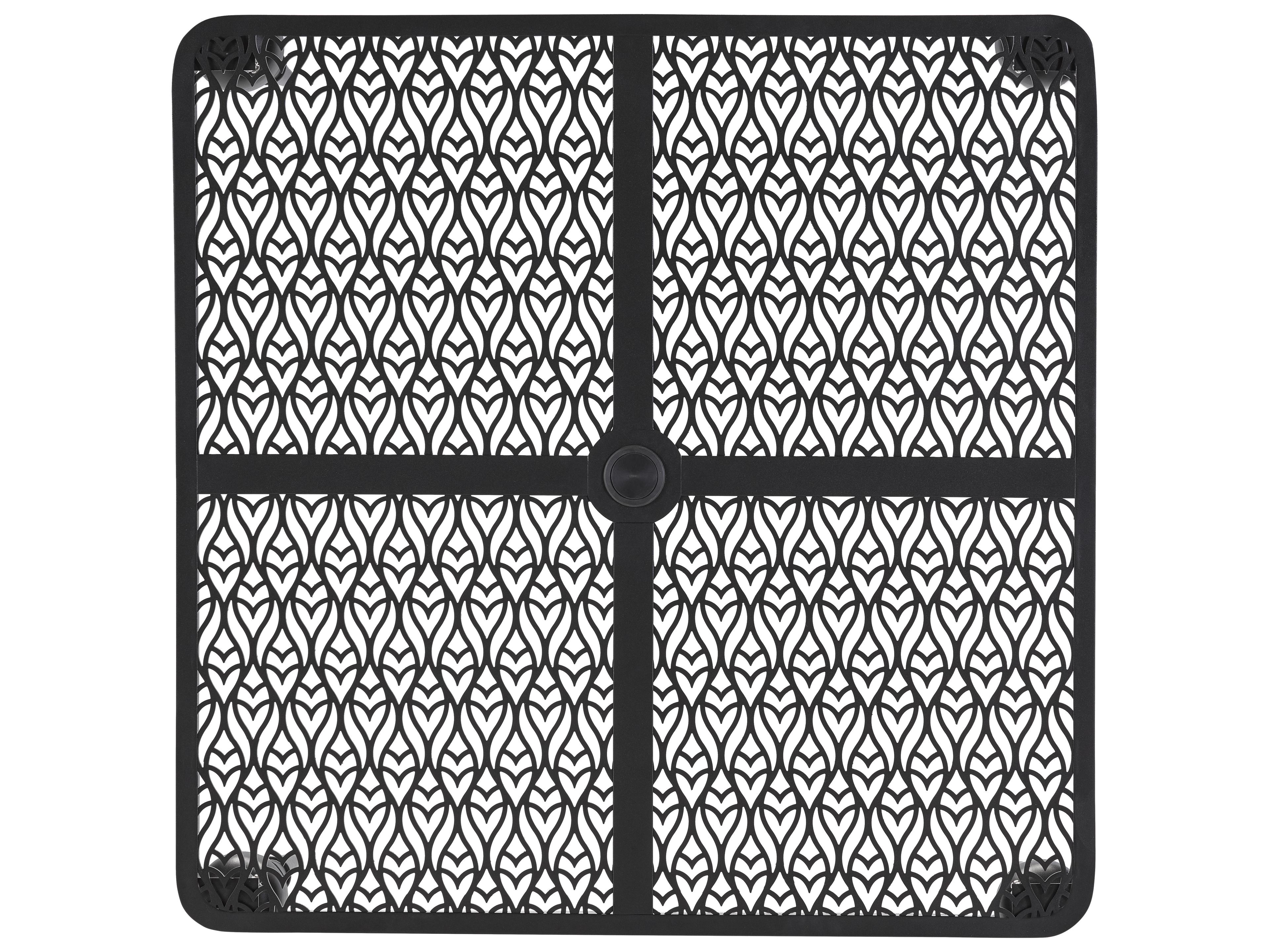 Lane Venture Hemingway Plantation Black Truffle Cast Aluminum Square Outdoor Dining Table with Umbrella Hole