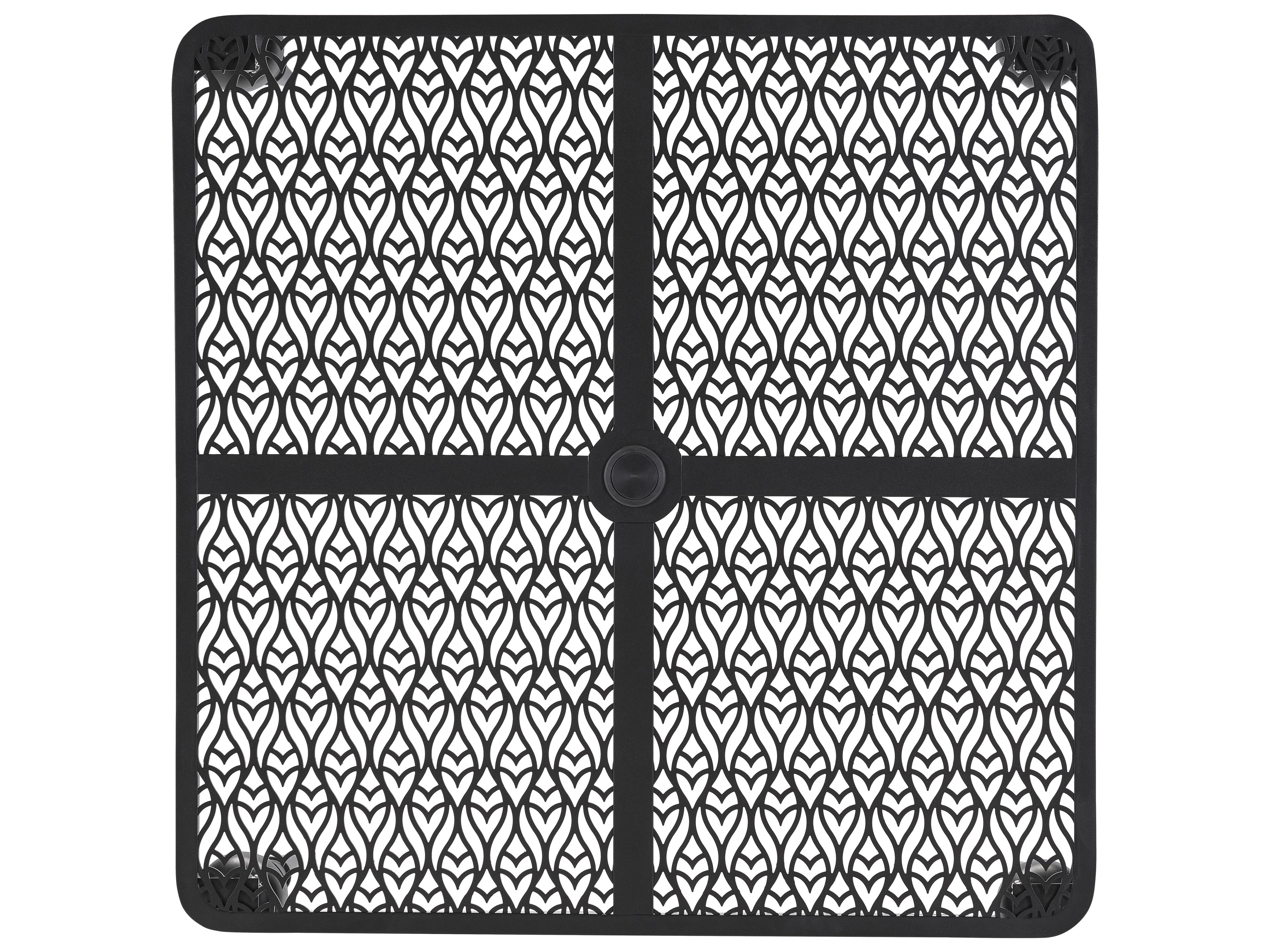 Lane Venture Hemingway Plantation Black Truffle Cast Aluminum Square Outdoor Dining Table with Umbrella Hole