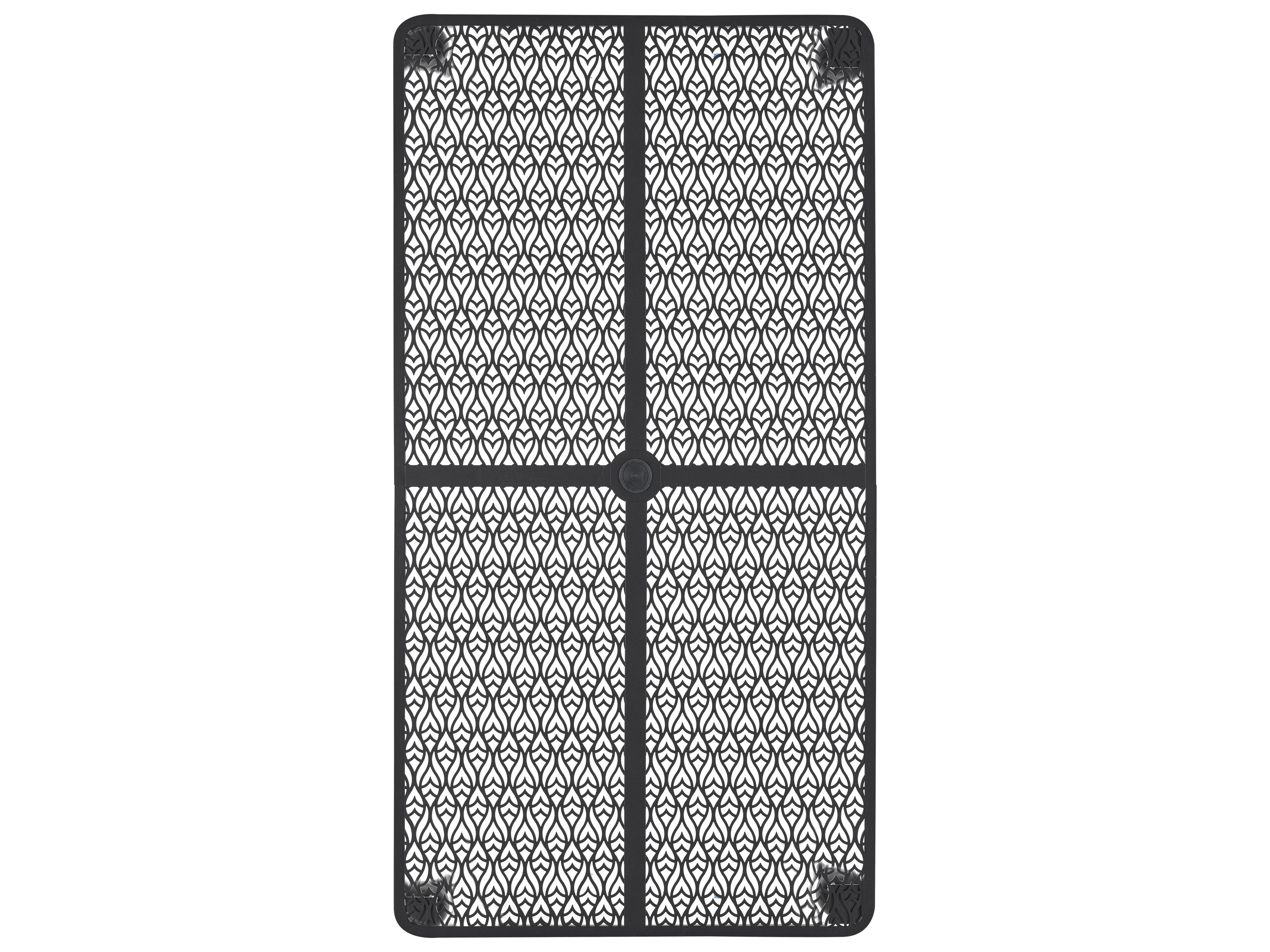 Lane Venture Hemingway Plantation Black Truffle Cast Aluminum Rectangular Outdoor Patio Dining Table with Umbrella Hole