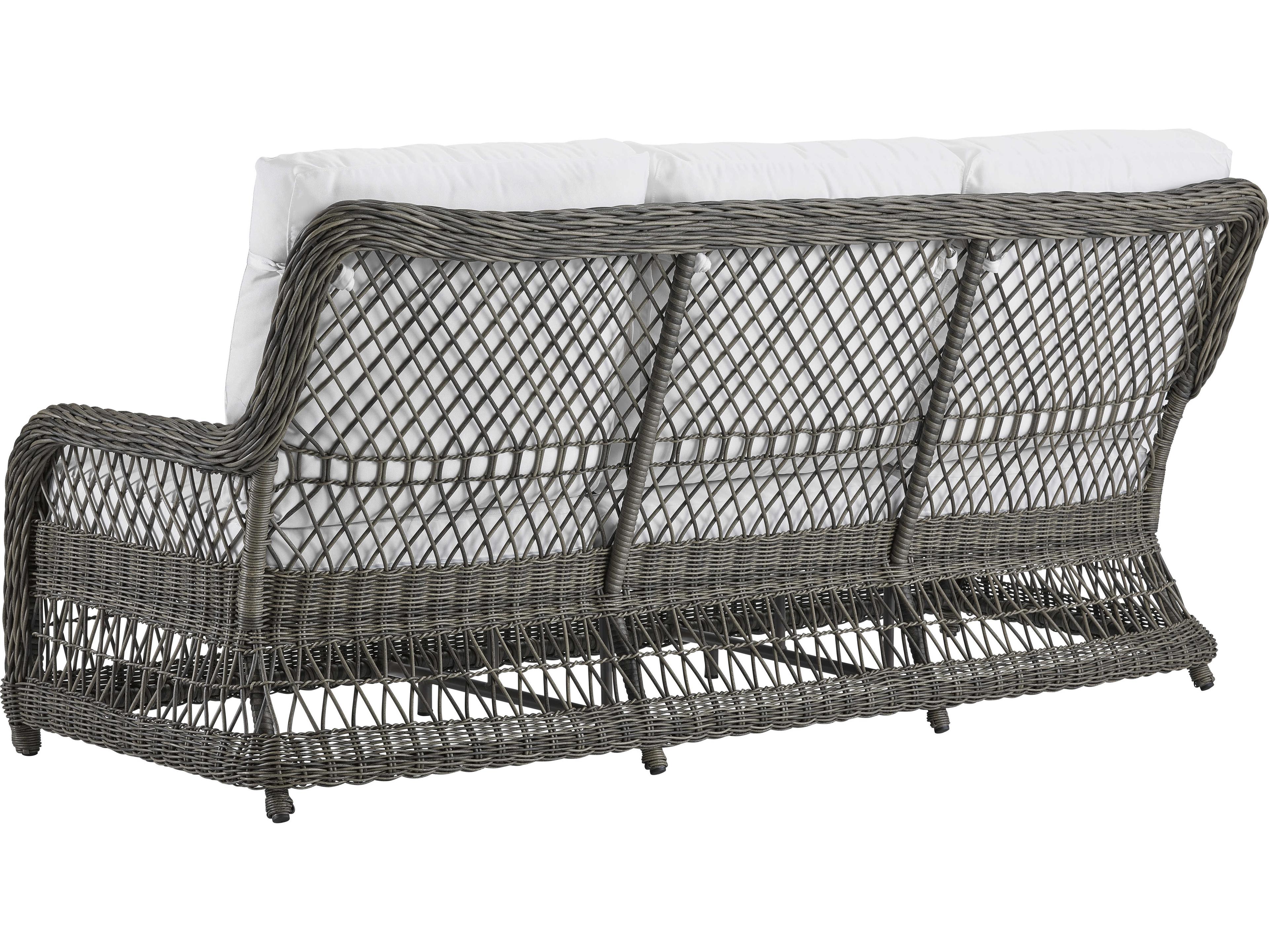 Lane Venture Mystic Harbor French Grey Wicker Outdoor Patio Sofa