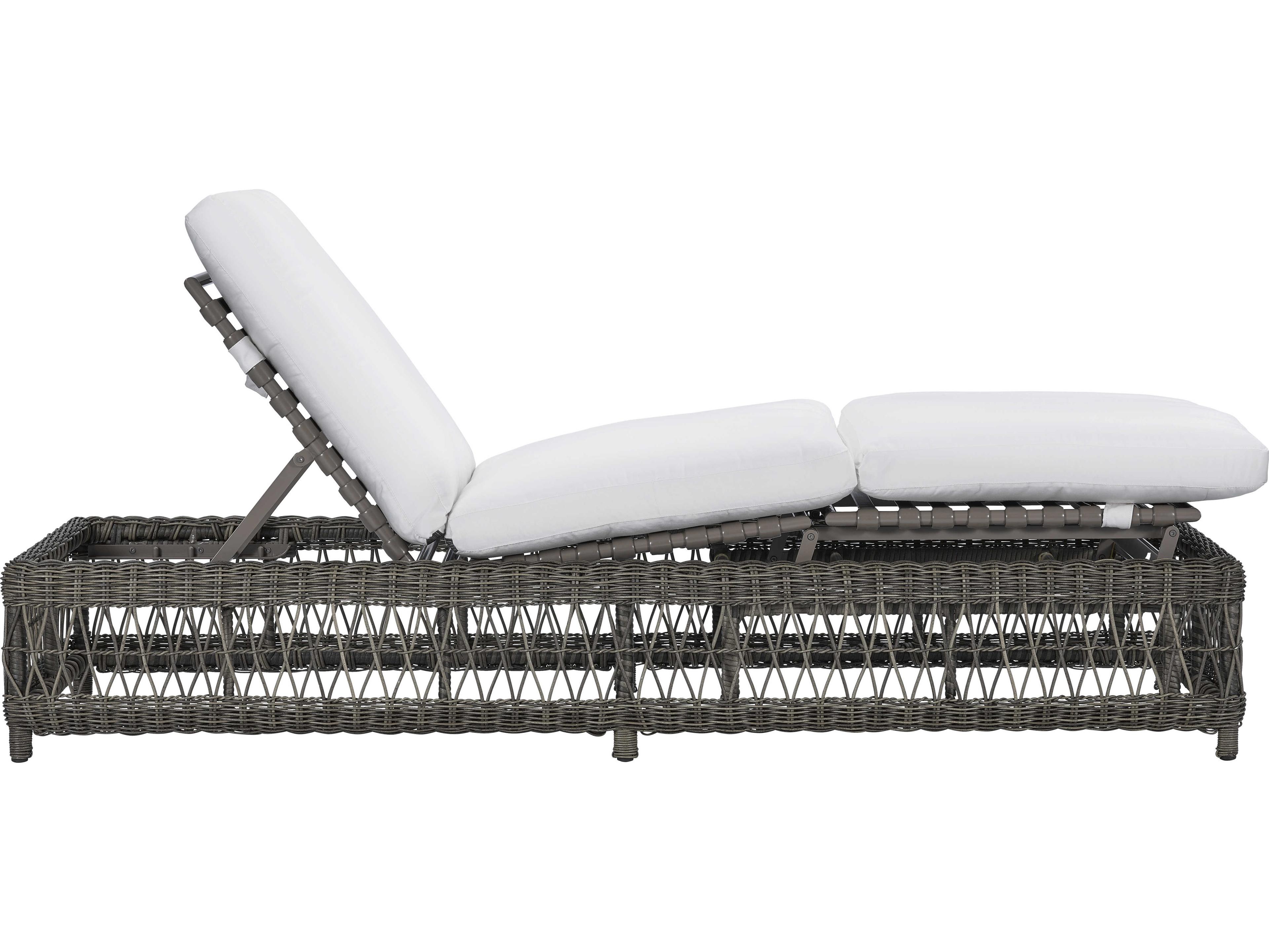 Lane Venture Mystic Harbor French Grey Wicker Patio Chaise Lounge