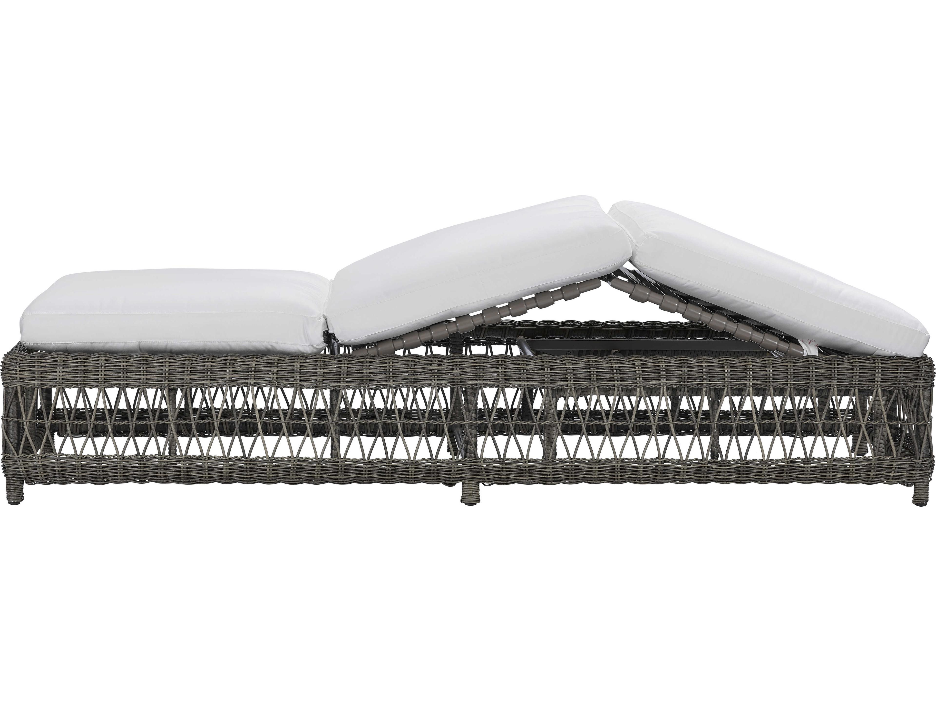 Lane Venture Mystic Harbor French Grey Wicker Patio Chaise Lounge