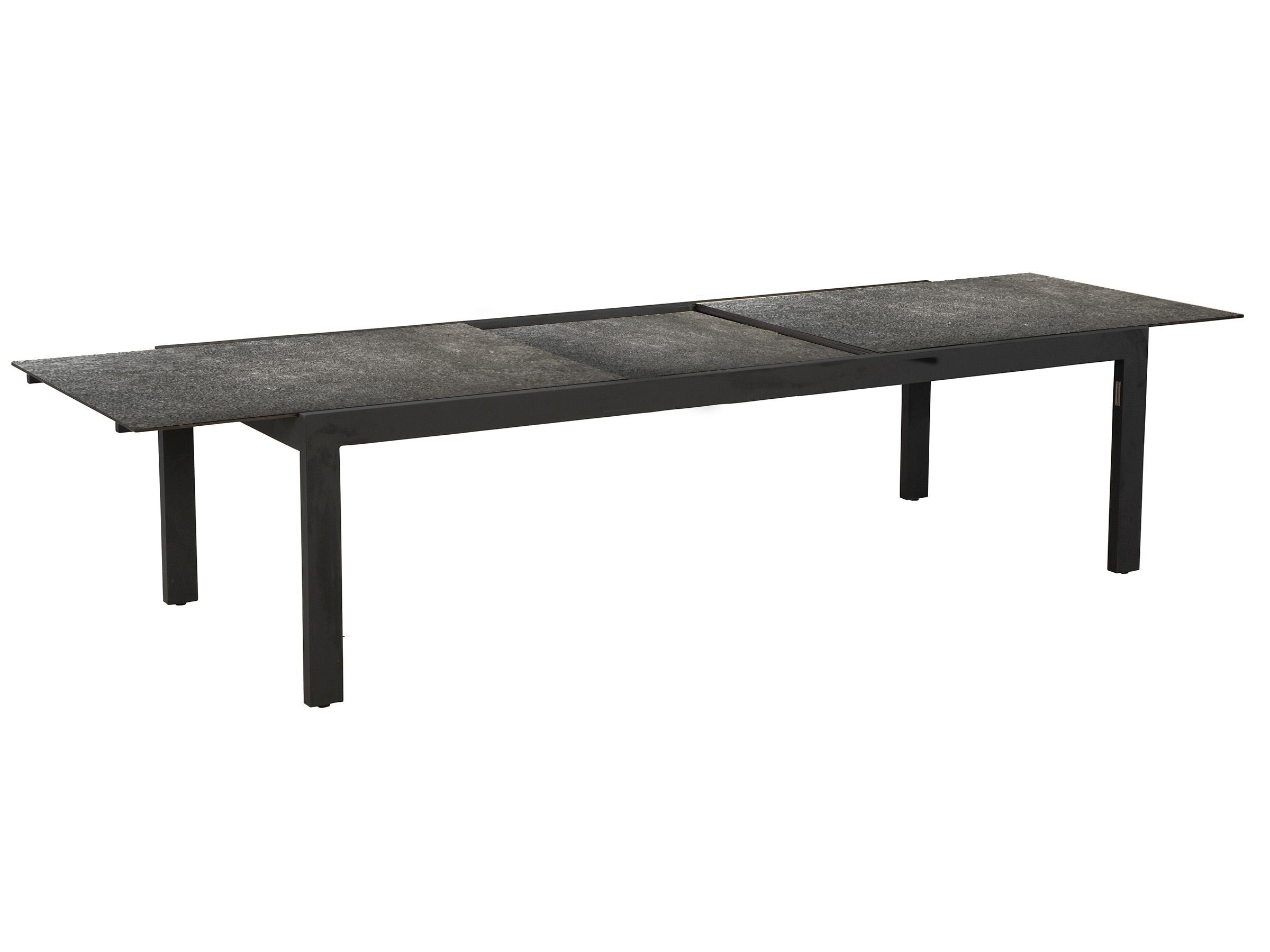 Lane Venture Palisades Aluminum Rectangular Faux Stone Top Extendable Outdoor Patio Dining Table