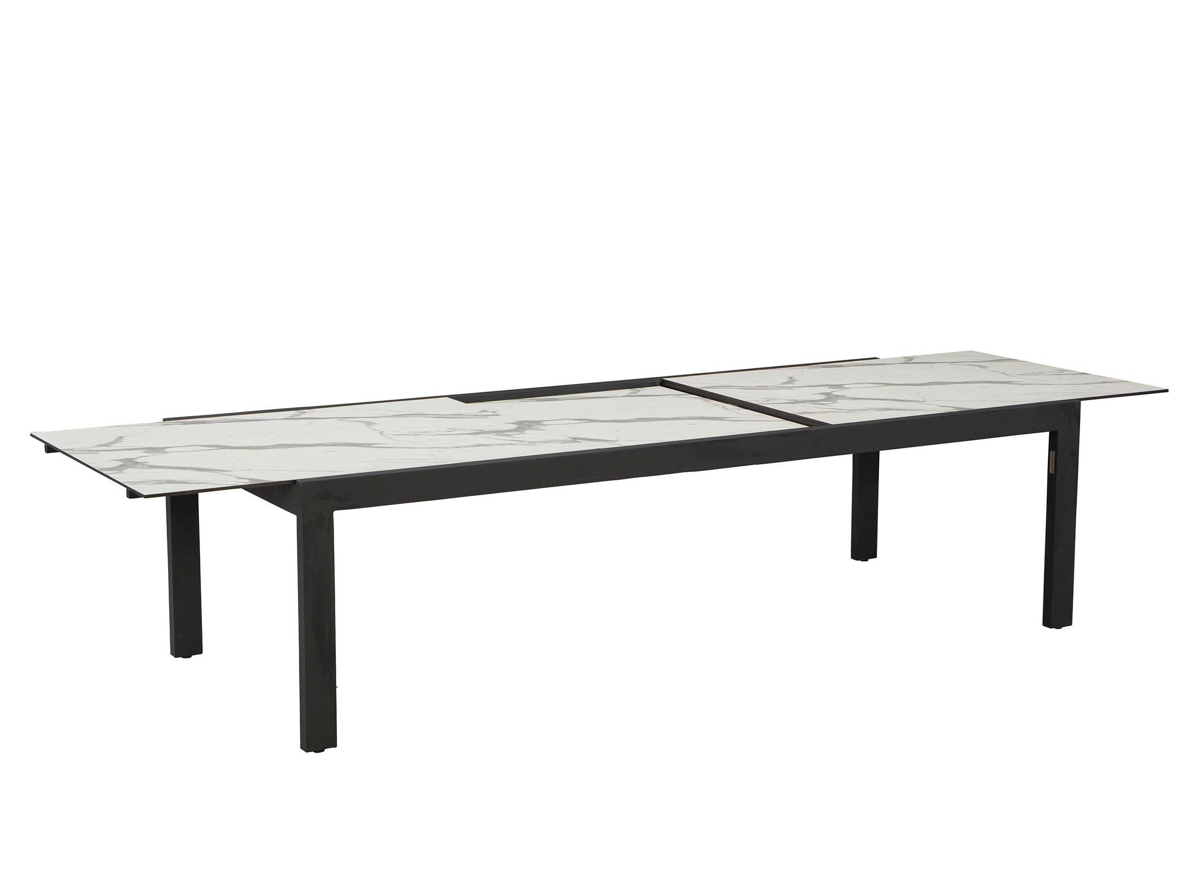 Lane Venture Palisades Aluminum Rectangular Faux Stone Top Extendable Patio Dining Table