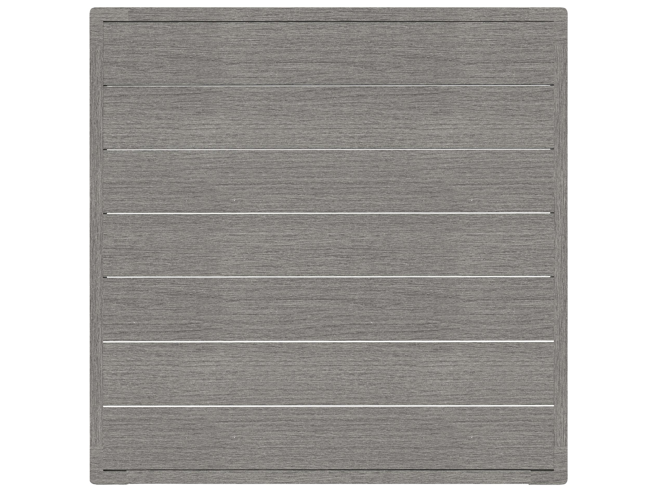 Lane Venture Avila Teak Paloma Grey Square Outdoor Dining Table with Umbrella Hole