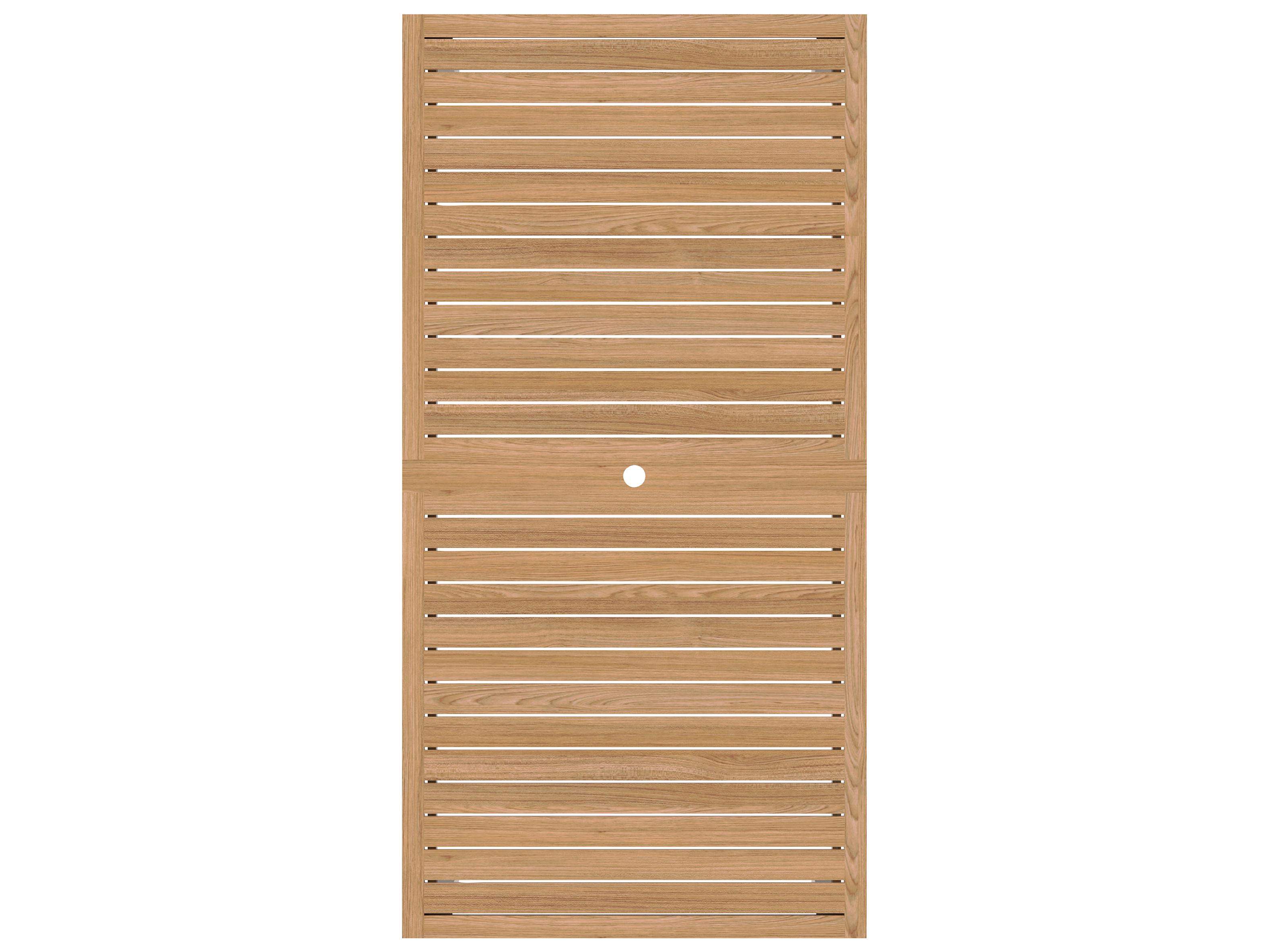 Lane Venture La Jolla Teak Natural Rectangular Outdoor Patio Dining Table with Umbrella Hole