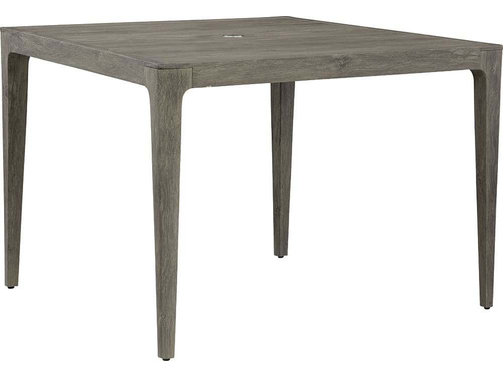 Lane Venture Lenox Hill Wicker Square Patio Dining Table with Umbrella Hole