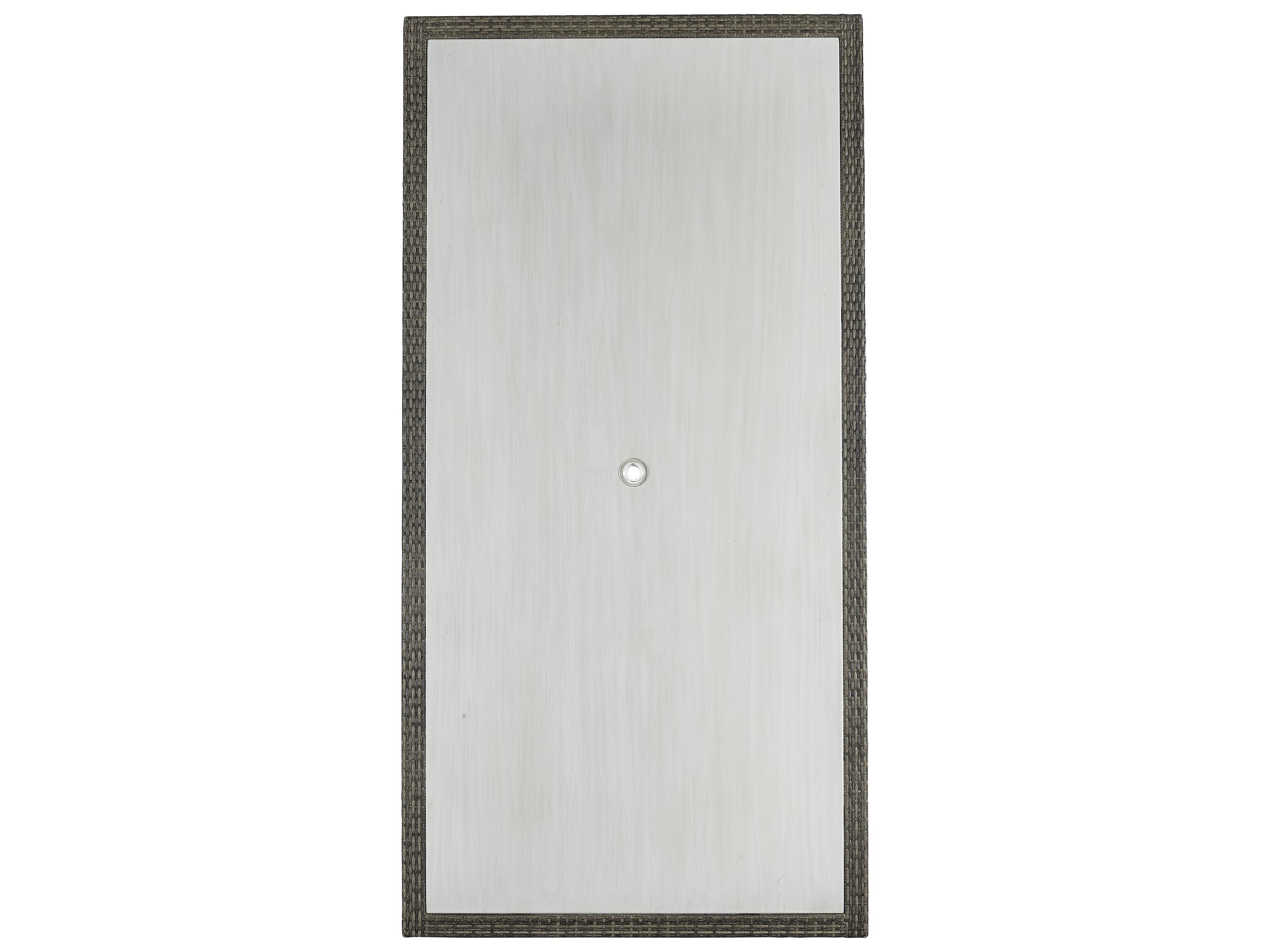 Lane Venture Oasis Ash Wicker Rectangular Patio Dining Table with Umbrella Hole