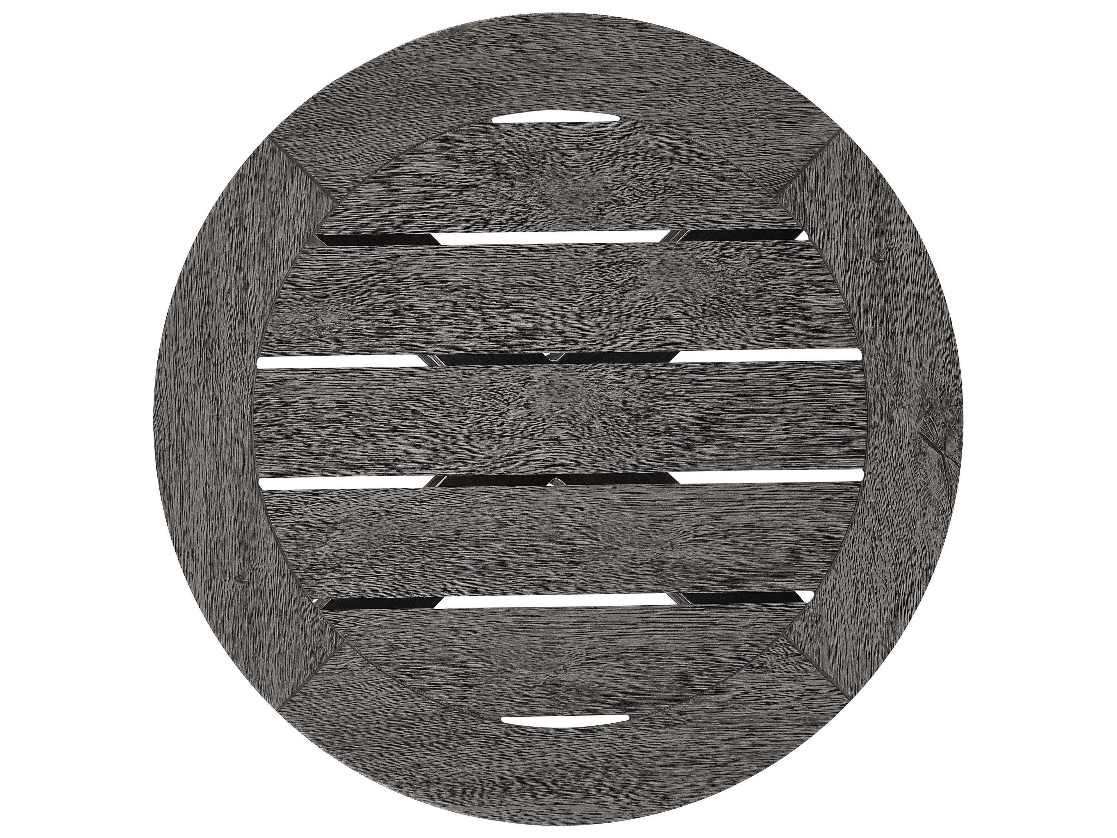 Lane Venture Mystic Harbor French Grey Wood Grain Aluminum Round Accent Table