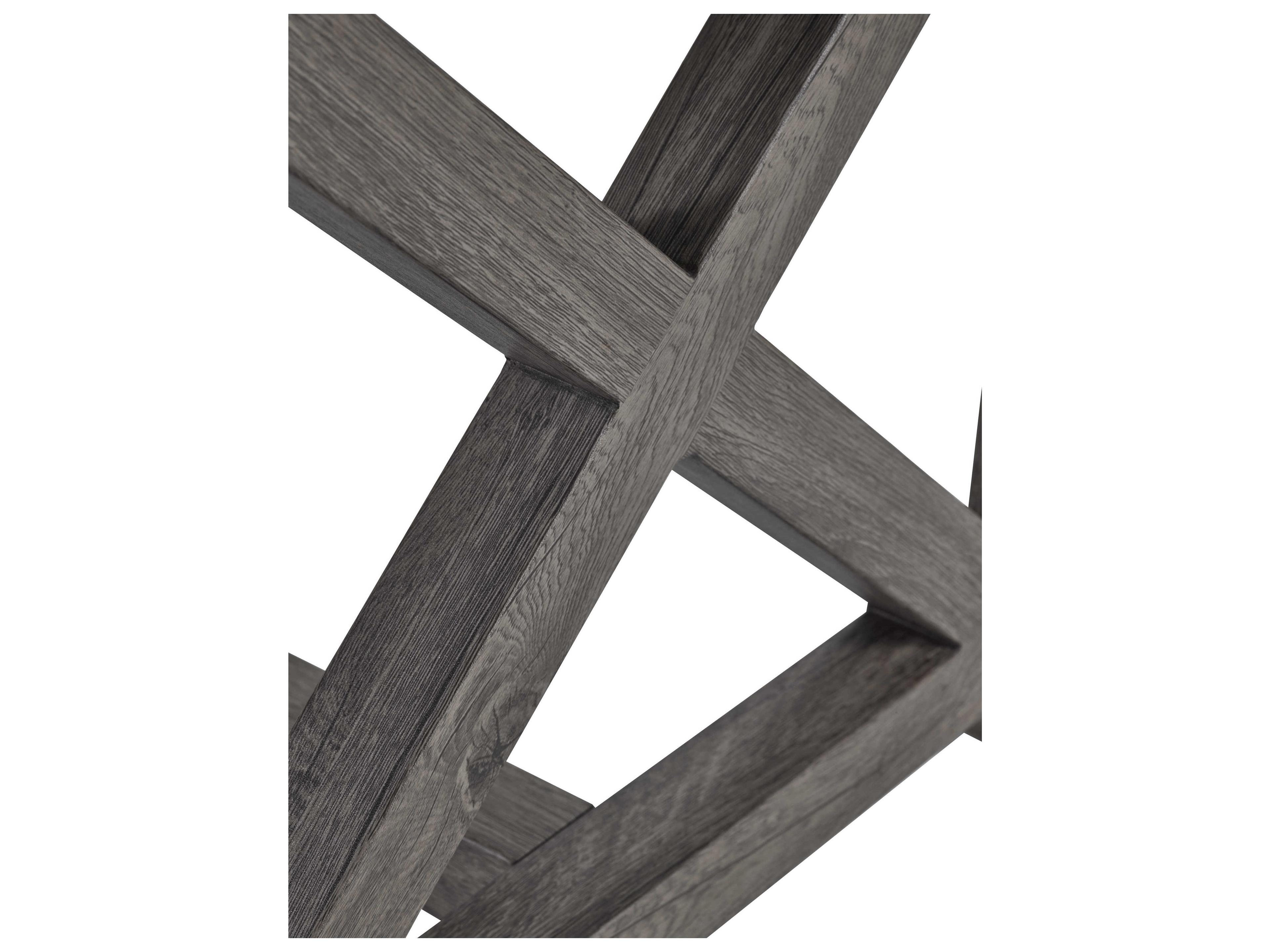 Lane Venture Mystic Harbor French Grey Wood Grain Aluminum Square Patio End Table