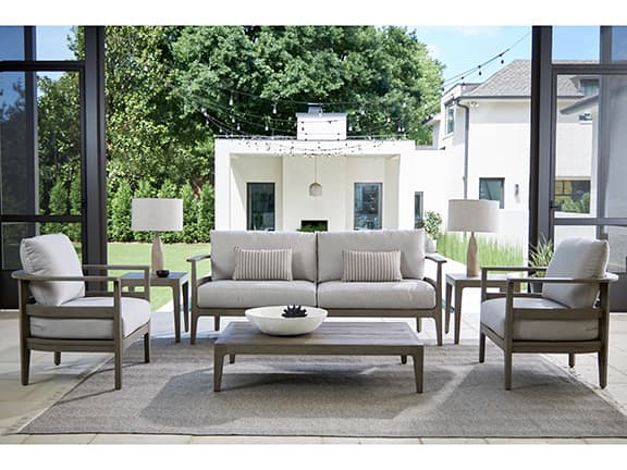 Lane Venture Avila Teak Cushion Outdoor Patio Lounge Set