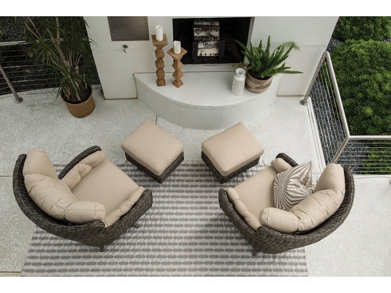 Lane Venture Cocoon Wicker Outdoor Patio Lounge Set