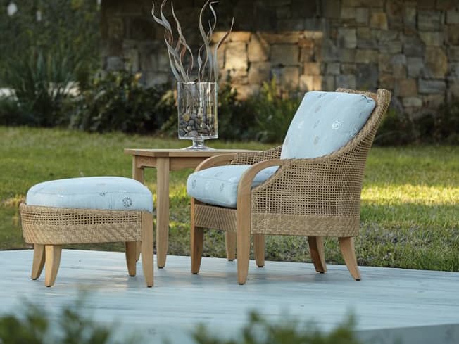 Lane Venture Edgewood Pebblestone Wicker/Teak Outdoor Lounge Set