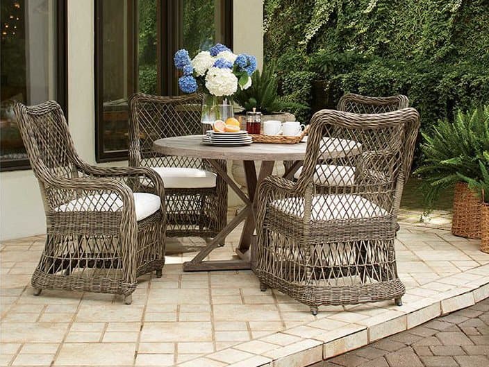 Lane Venture Mystic Harbor French Grey Wicker Outdoor Dining Set