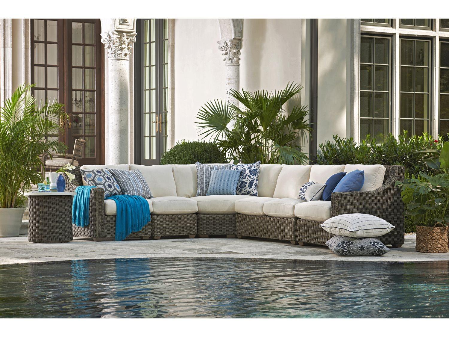 Lane Venture Oasis Wicker Sectional Outdoor Patio Lounge Set