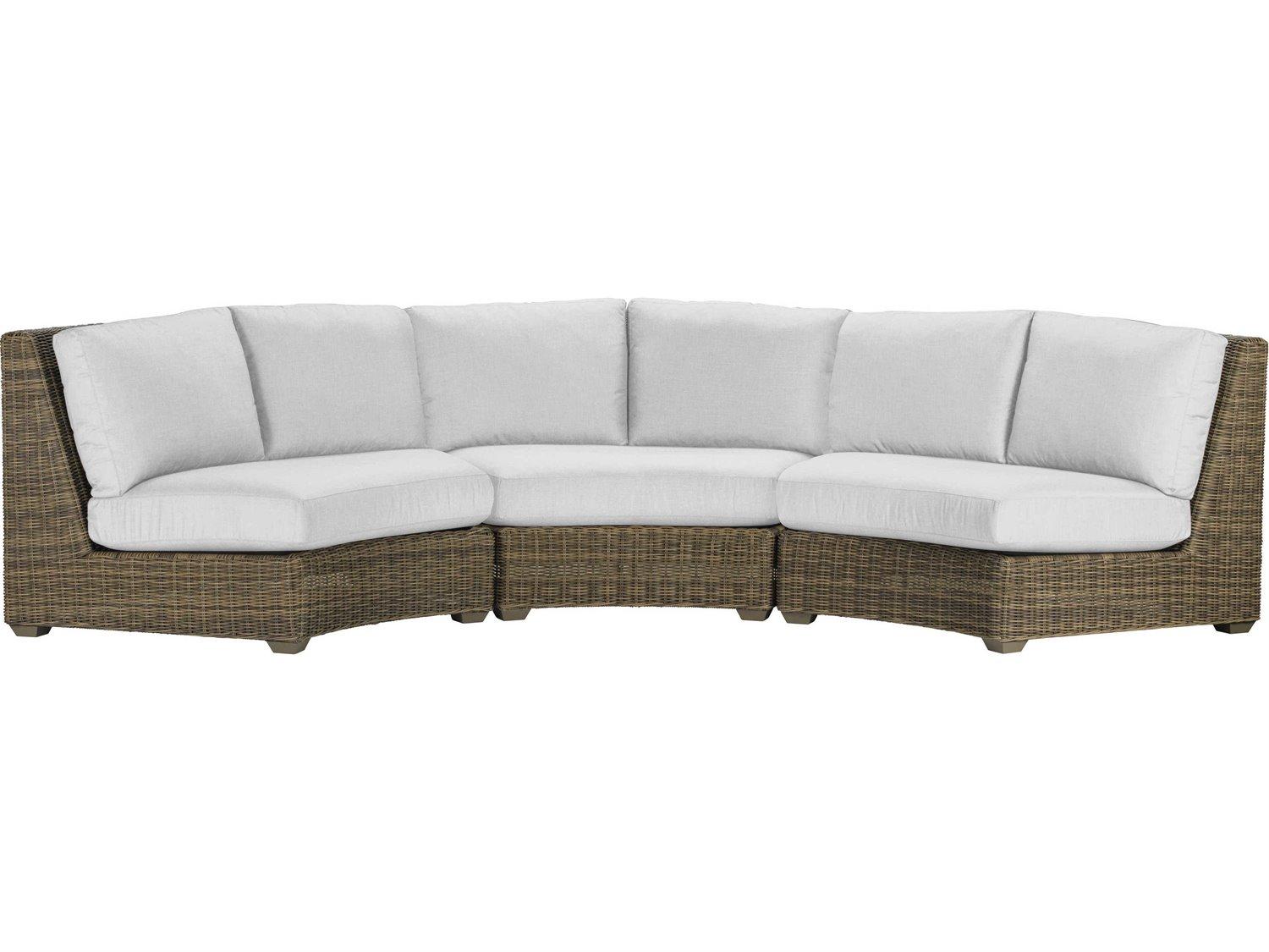 Lane Venture Oasis Wicker Curved Sectional Patio Lounge Set