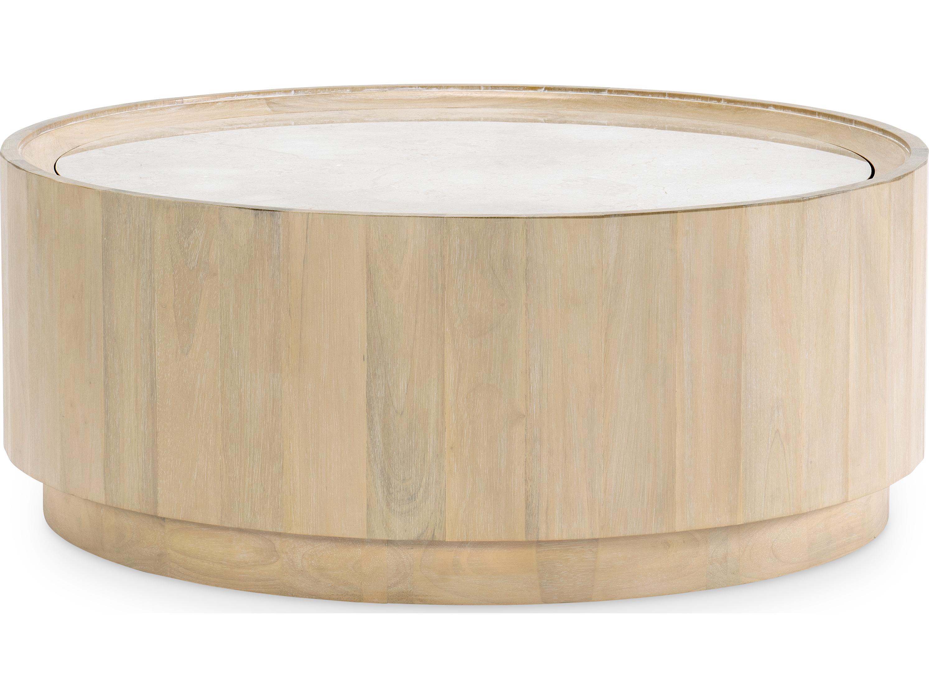 Legacy Classic Biscayne Round Marble Malabar W alabaster Fronts Coffee Table