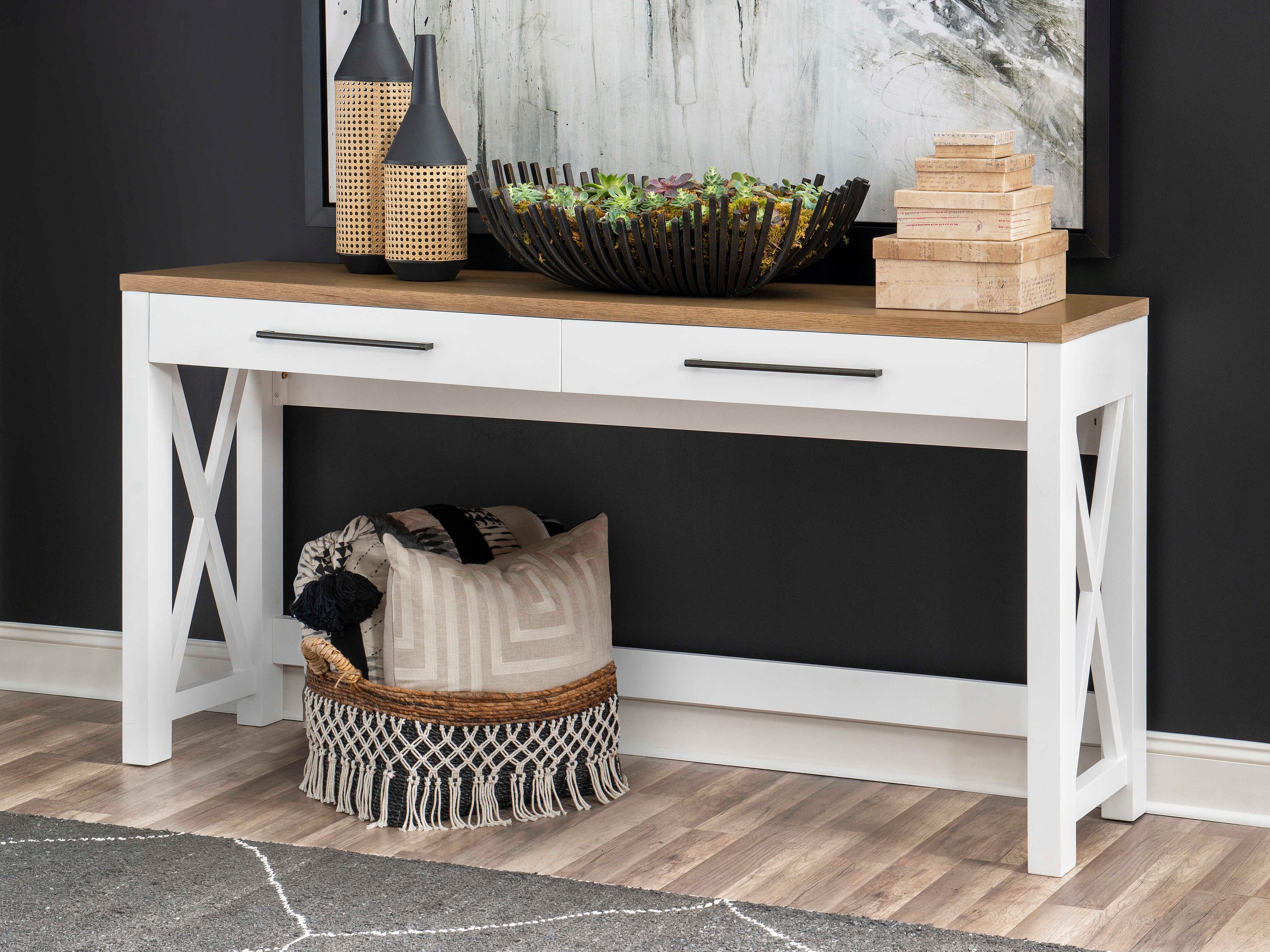 Legacy Classic Franklin Rectangular Wood White Console Table