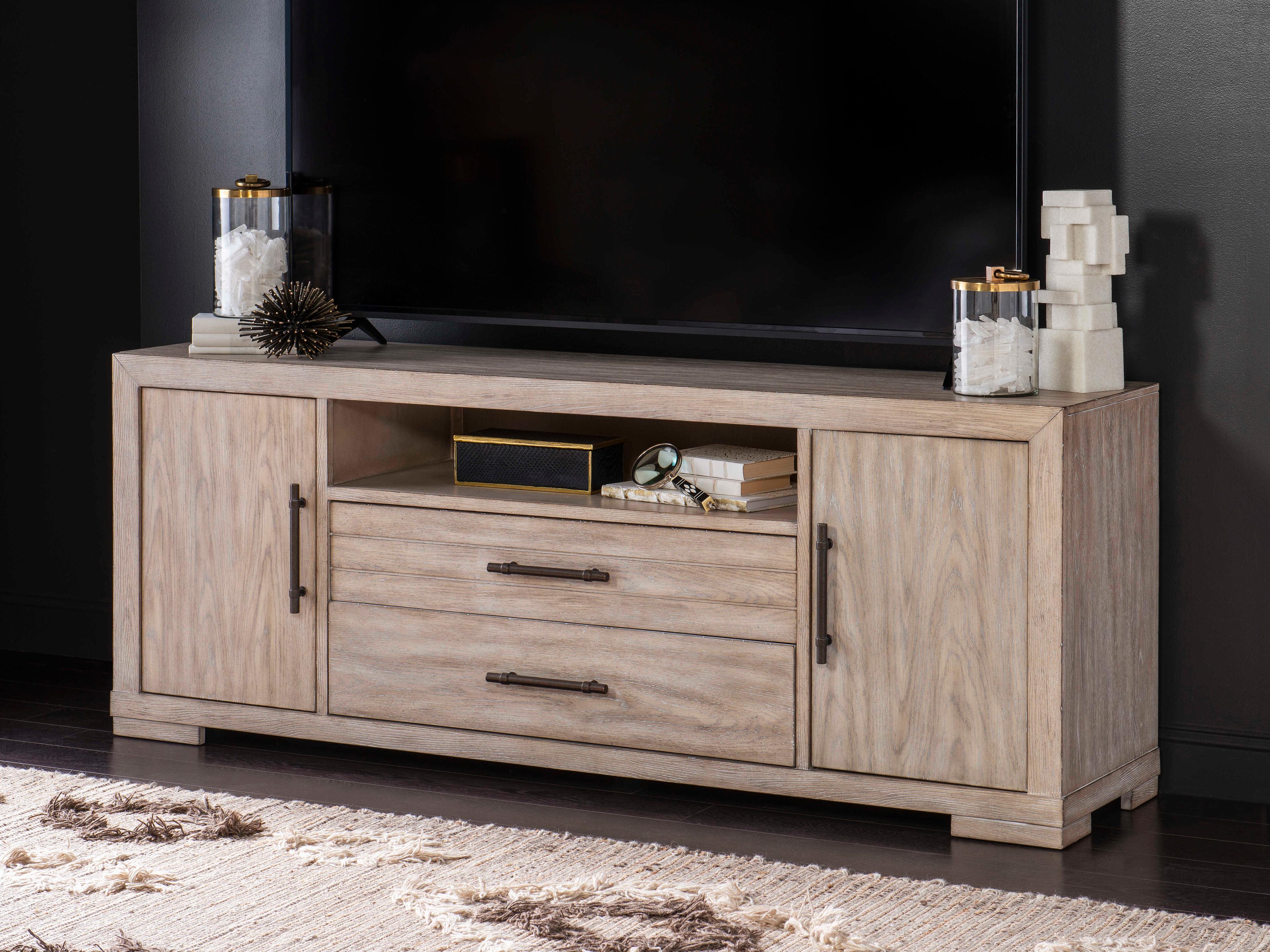 Legacy Classic Westwood 78" Hardwood Weathered Oak Media Console