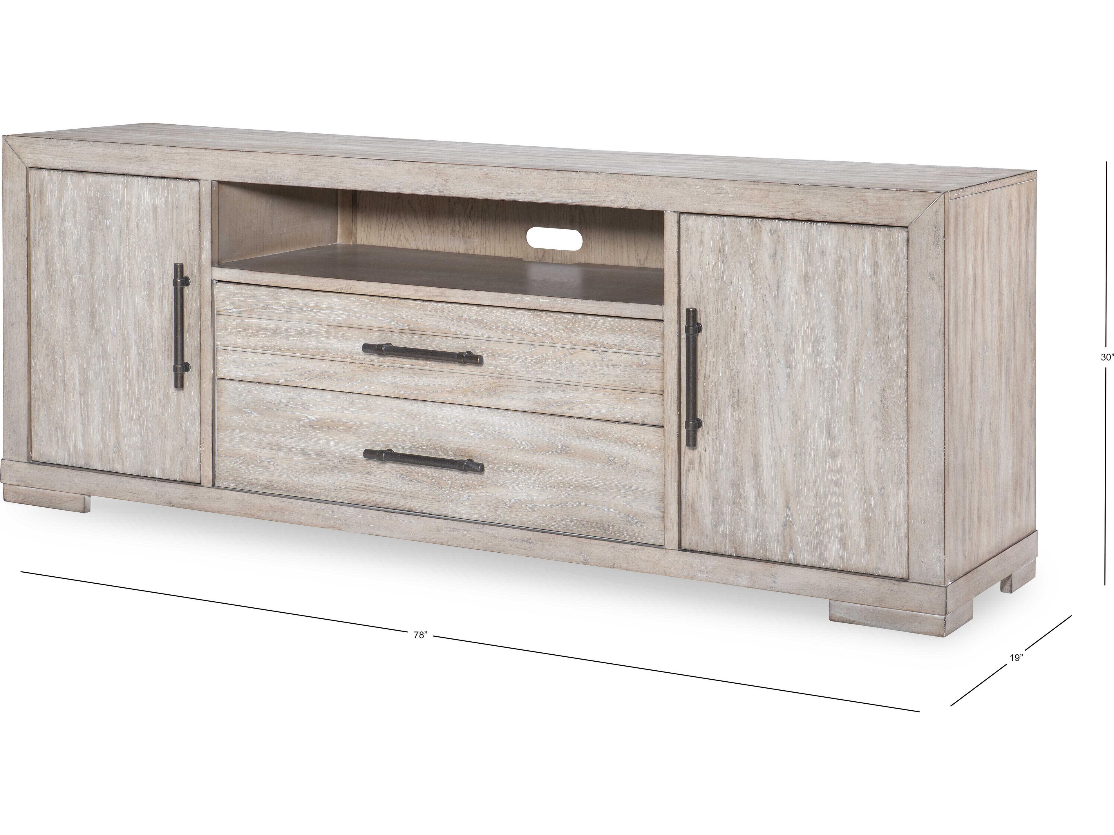 Legacy Classic Westwood 78" Hardwood Weathered Oak Media Console