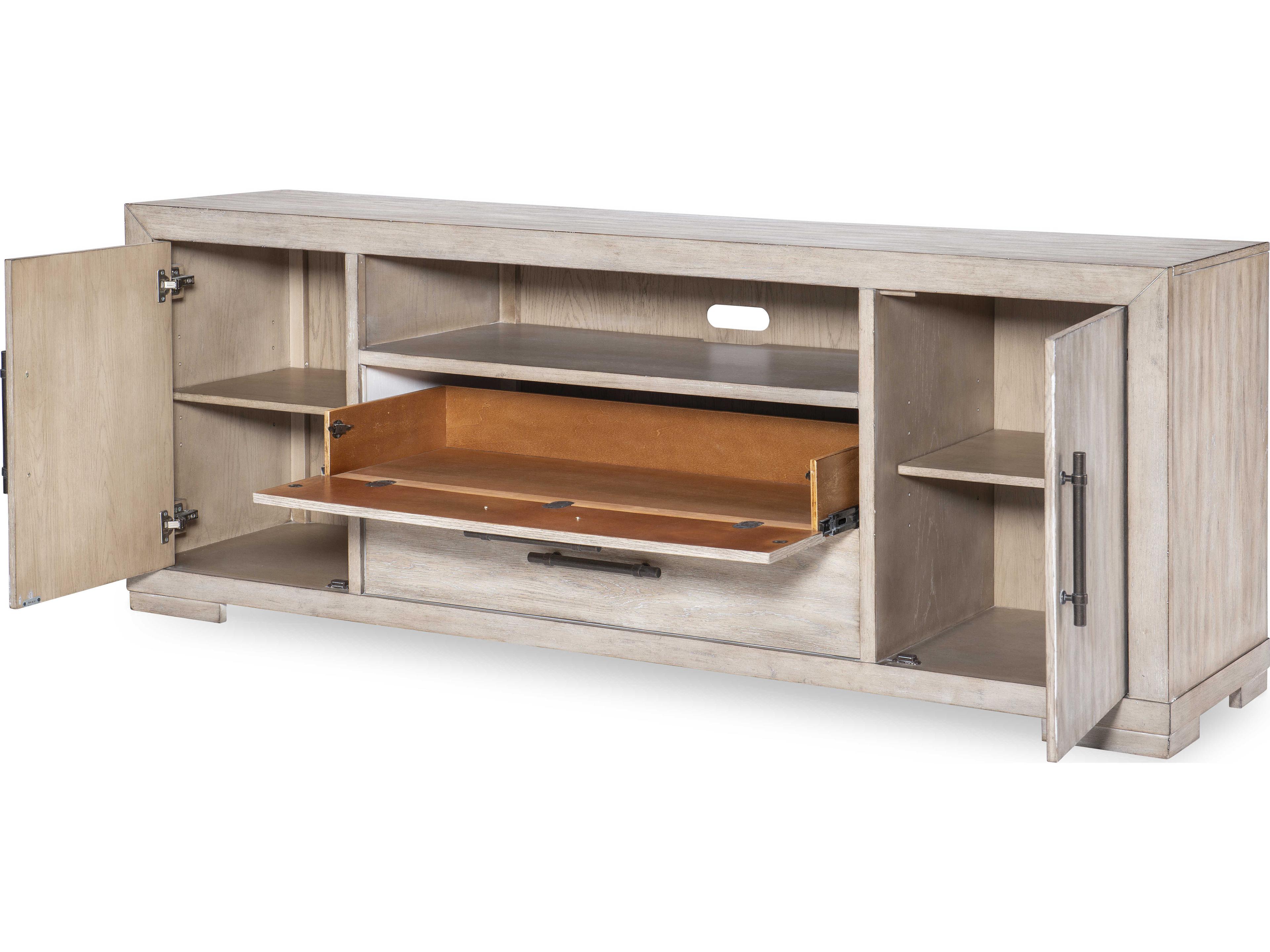 Legacy Classic Westwood 78" Hardwood Weathered Oak Media Console