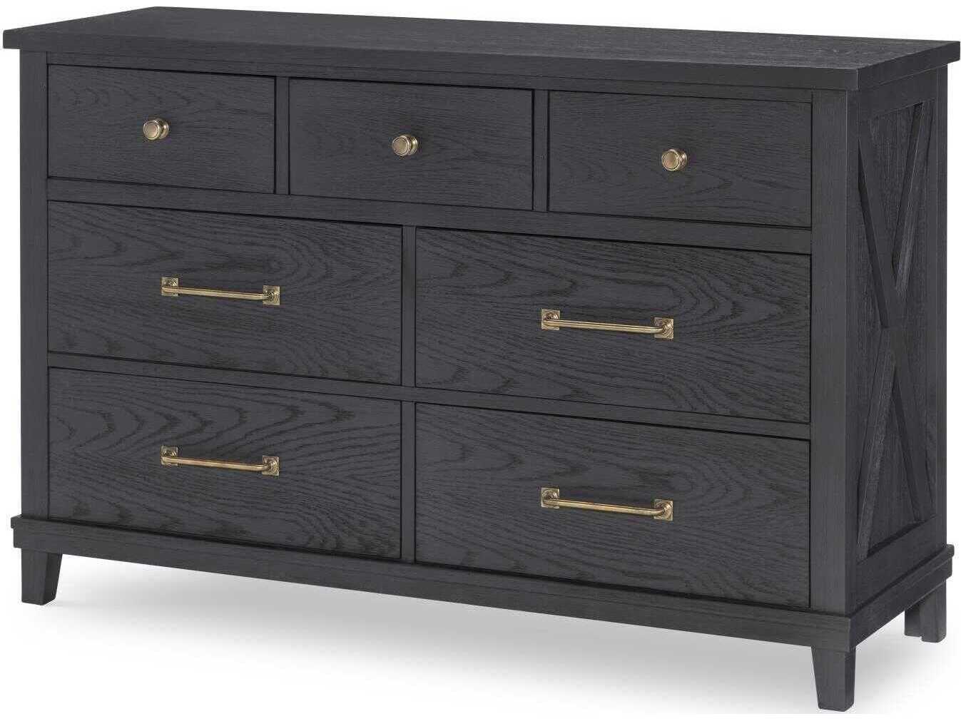 Legacy Classic Flatiron 7-Drawers Black Hardwood Double Dresser
