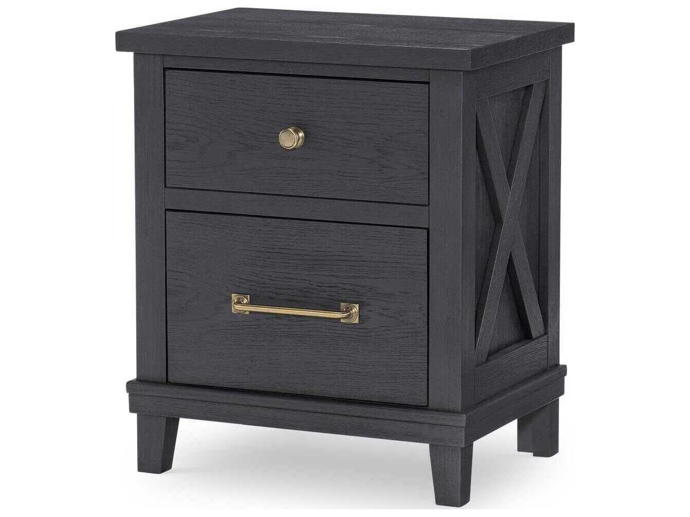 Legacy Classic Flatiron 2-Drawers Black Hardwood Nightstand