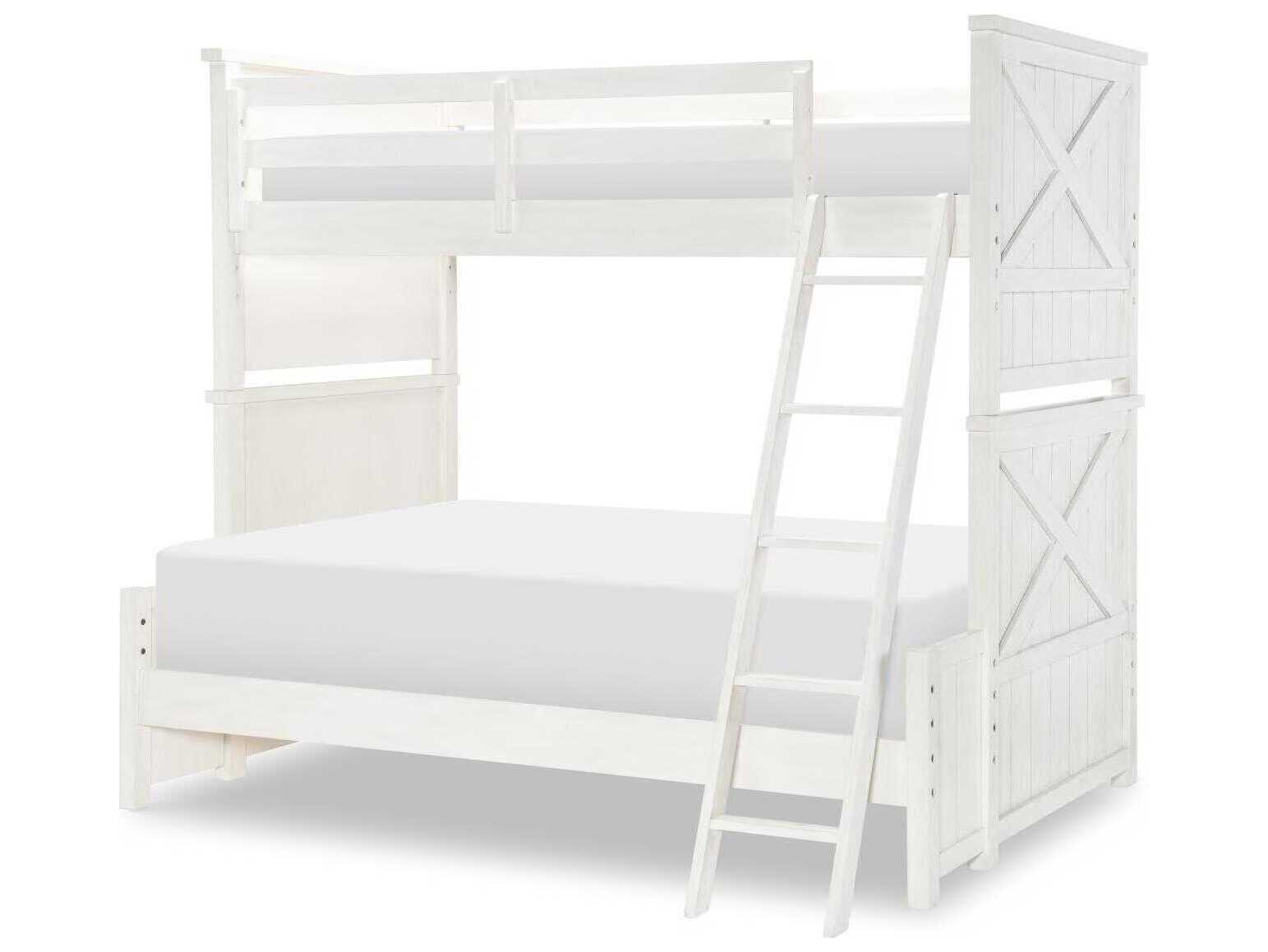 Legacy Classic Flatiron Aged White Hardwood Wood Full Bunk Bed