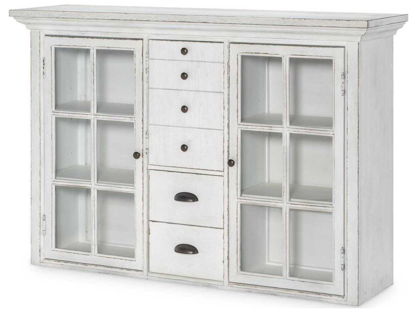 Legacy Classic Cottage Park Hardwood Aged White Display Cabinet