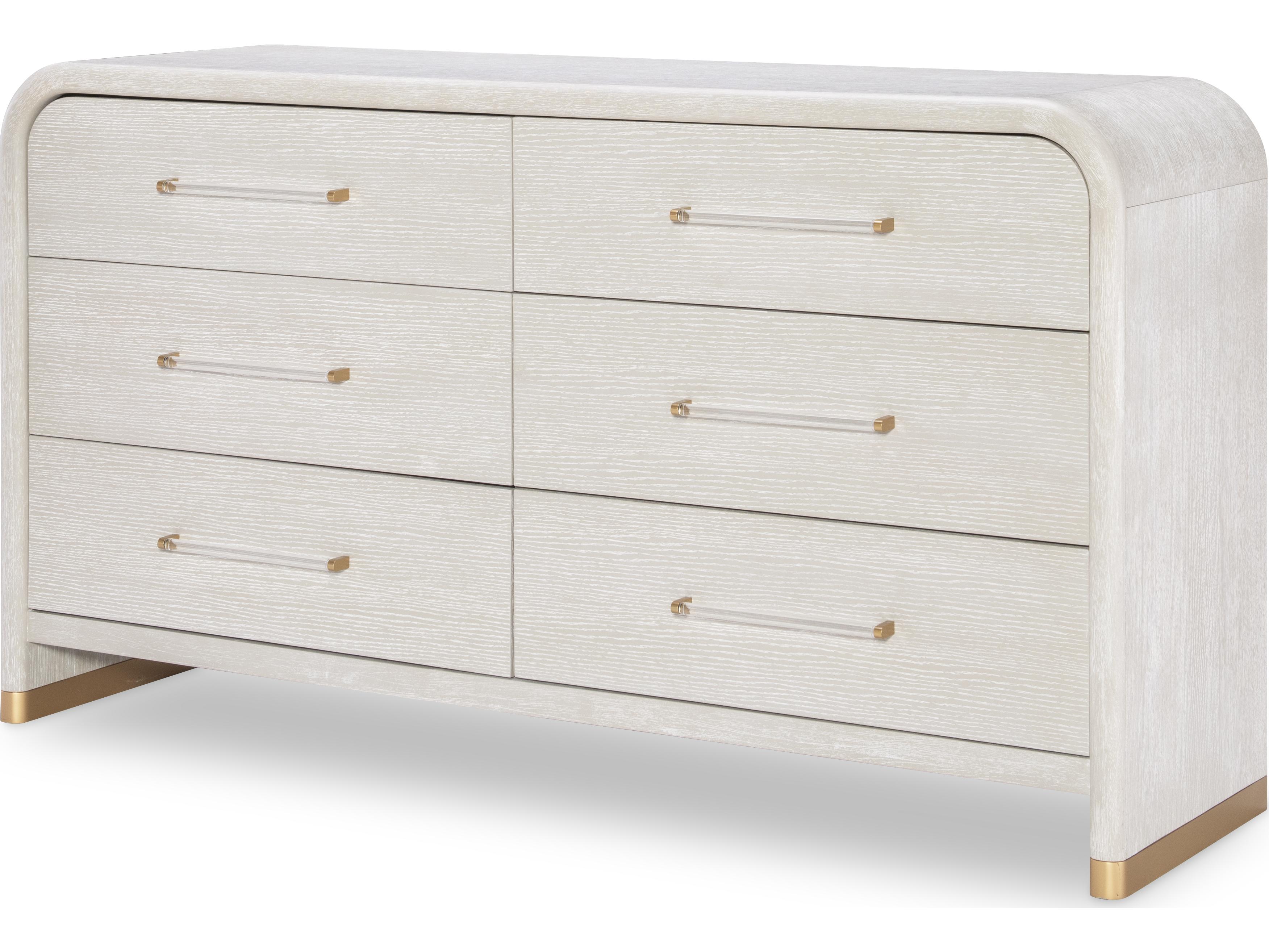 Legacy Classic Miramar 6-Drawers White Oak Wood Double Dresser