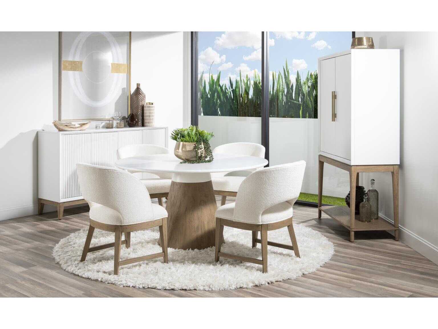 Legacy Classic Melrose Oak Wood Cloud White And Desert Bar Cabinet