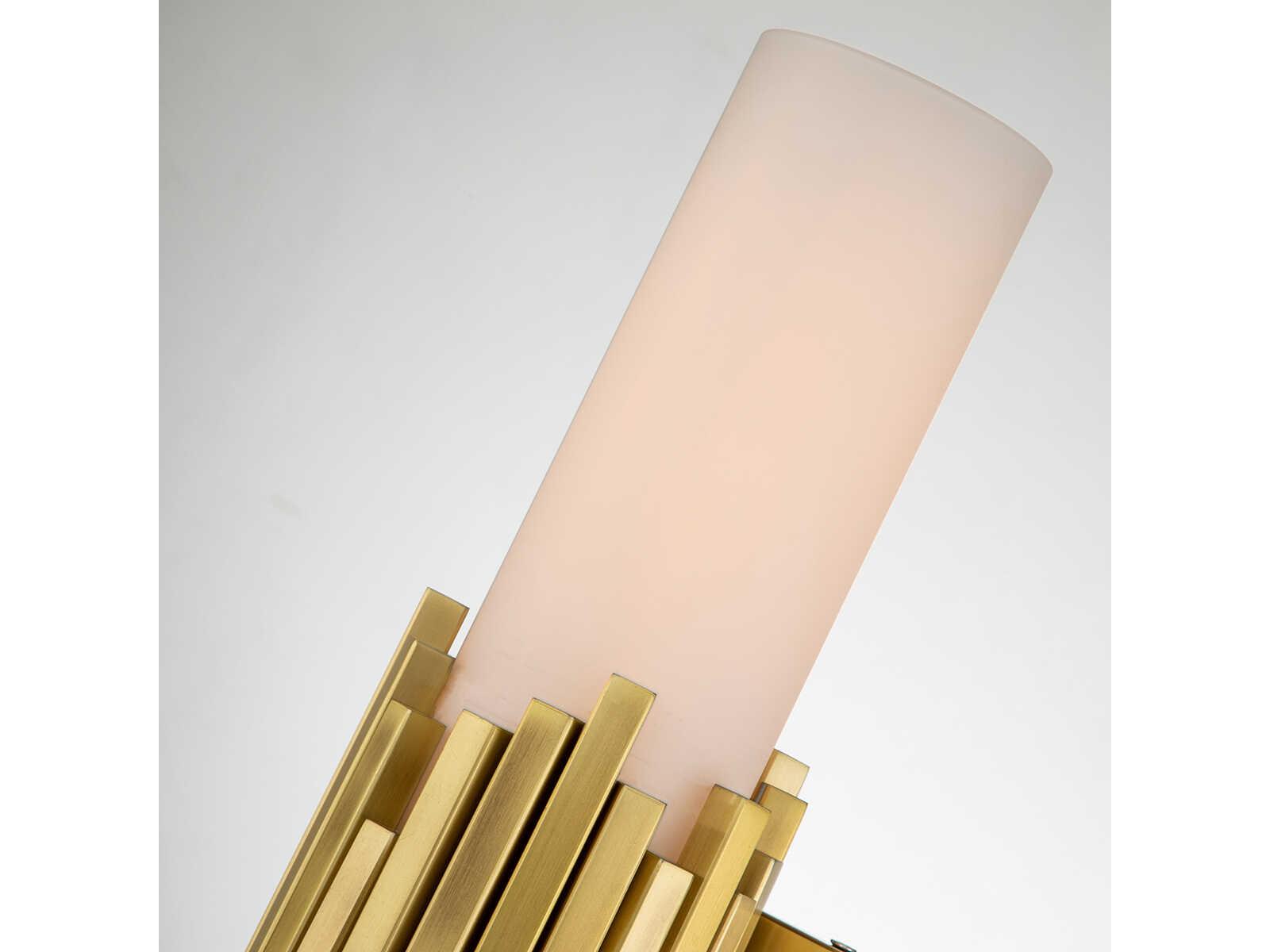 Lucas McKearn Marvel 2-Light Aged Brass Gold Glass Vanity Light