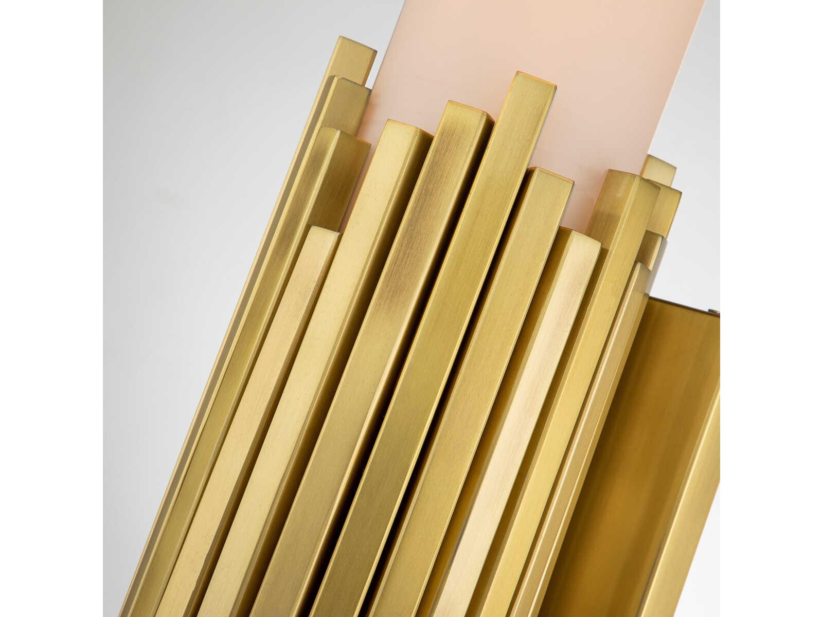 Lucas McKearn Marvel 2-Light Aged Brass Gold Glass Vanity Light