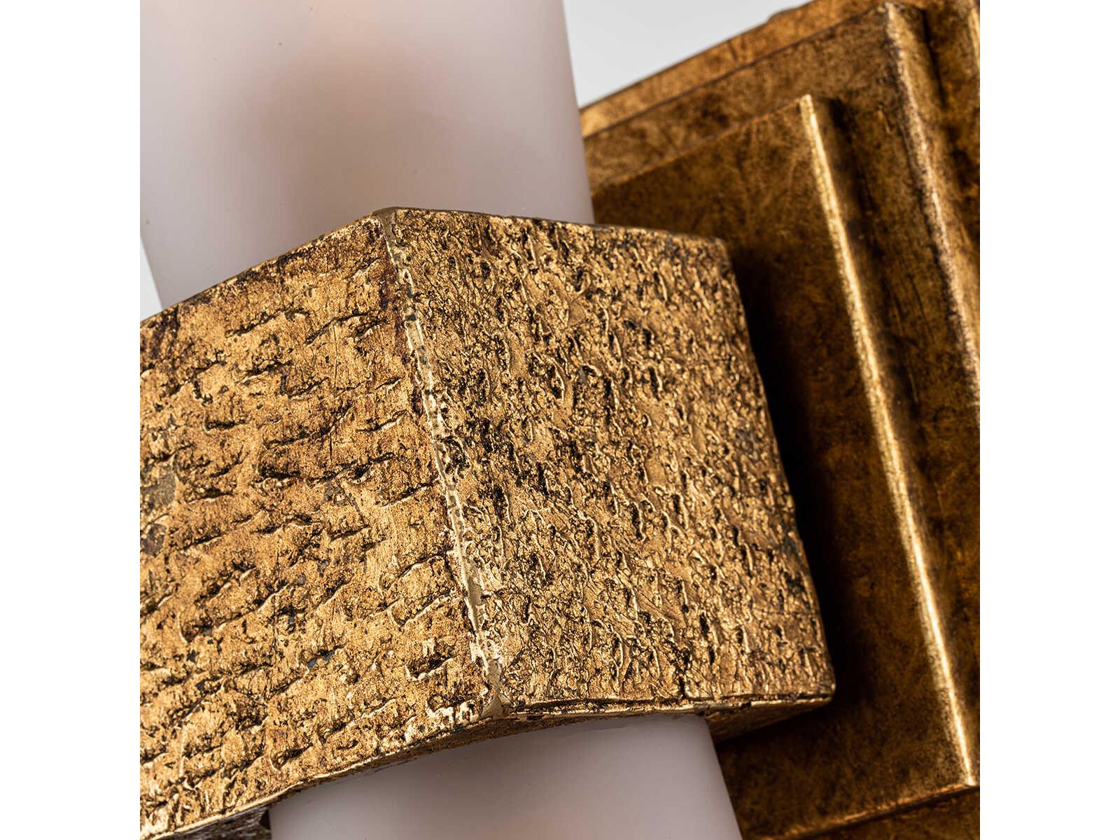 Lucas McKearn 2-Light Gold Leaf Glass Vanity Light