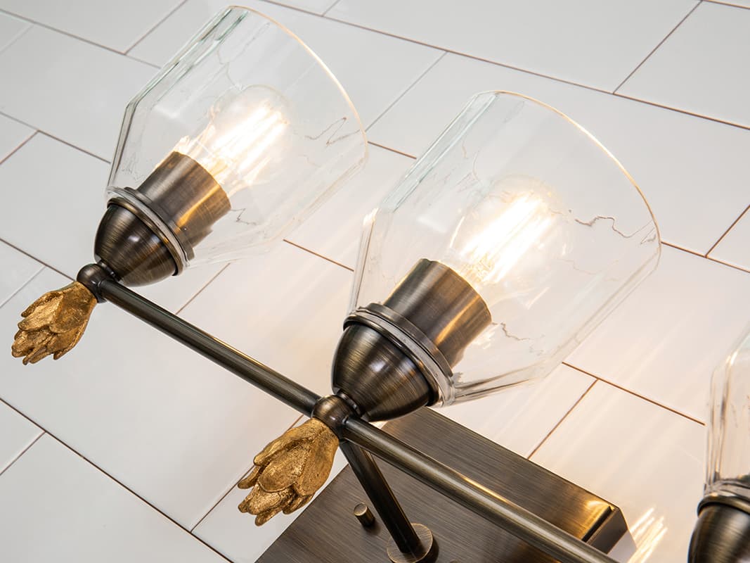 Lucas McKearn Felice 3-Light Dark Bronze Glass Vanity Light