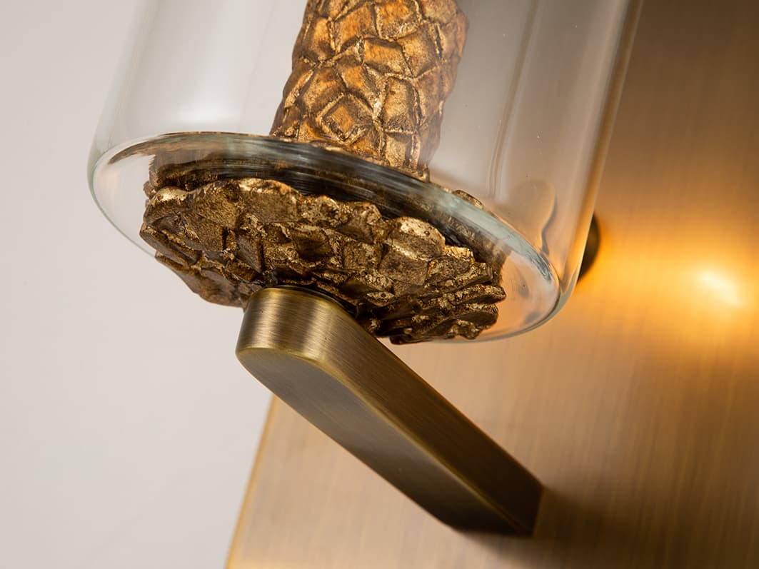 Lucas McKearn Bolivar 1-Light Antique Brass Glass Wall Sconce