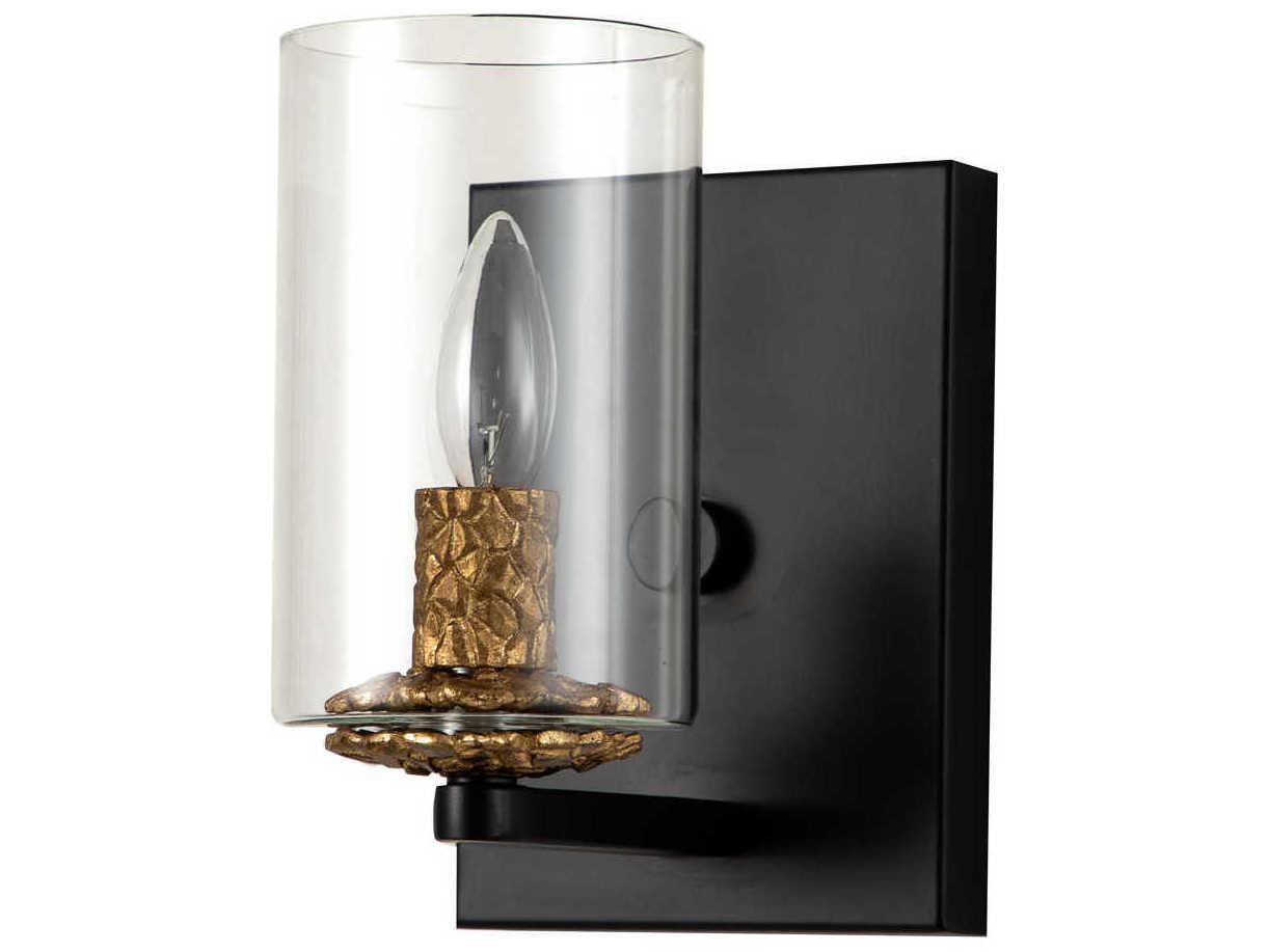 Lucas McKearn Bolivar 1-Light Matte Black Glass Wall Sconce