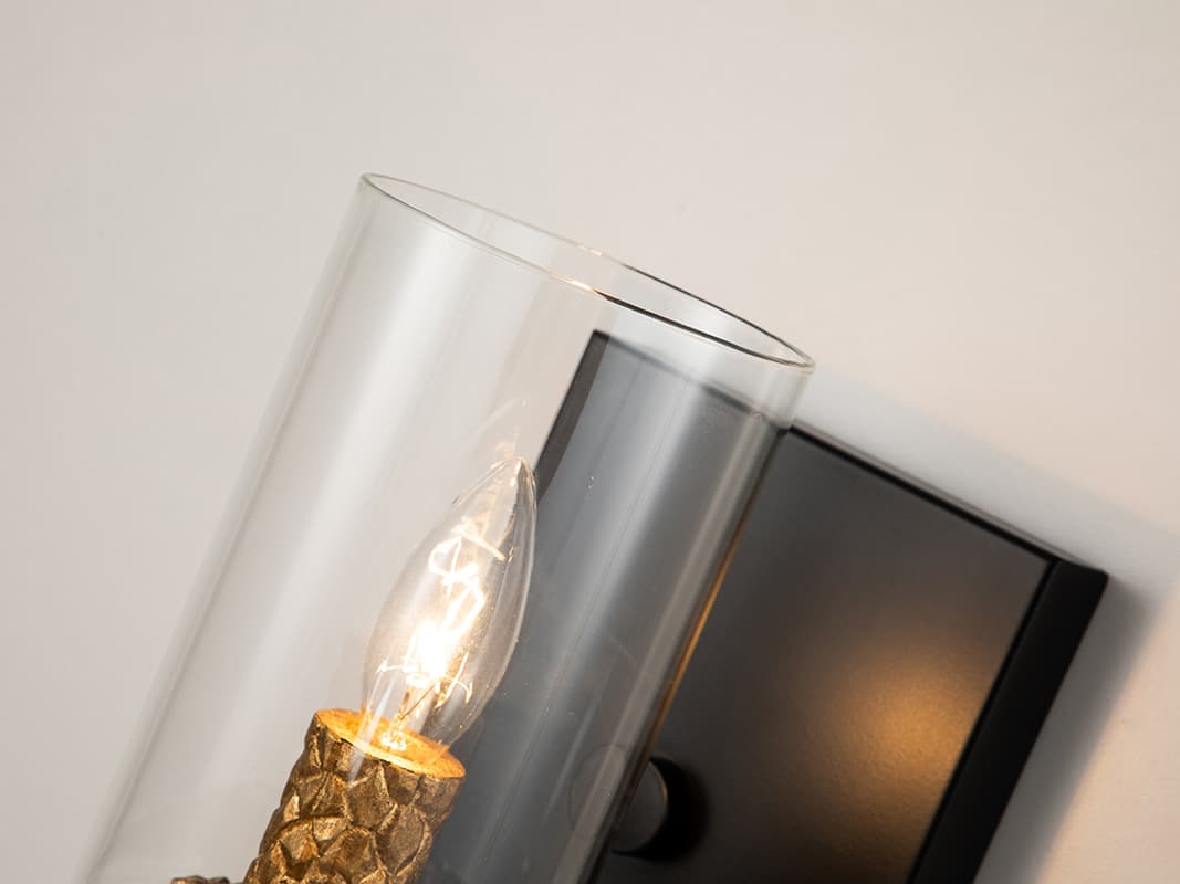 Lucas McKearn Bolivar 1-Light Matte Black Glass Wall Sconce