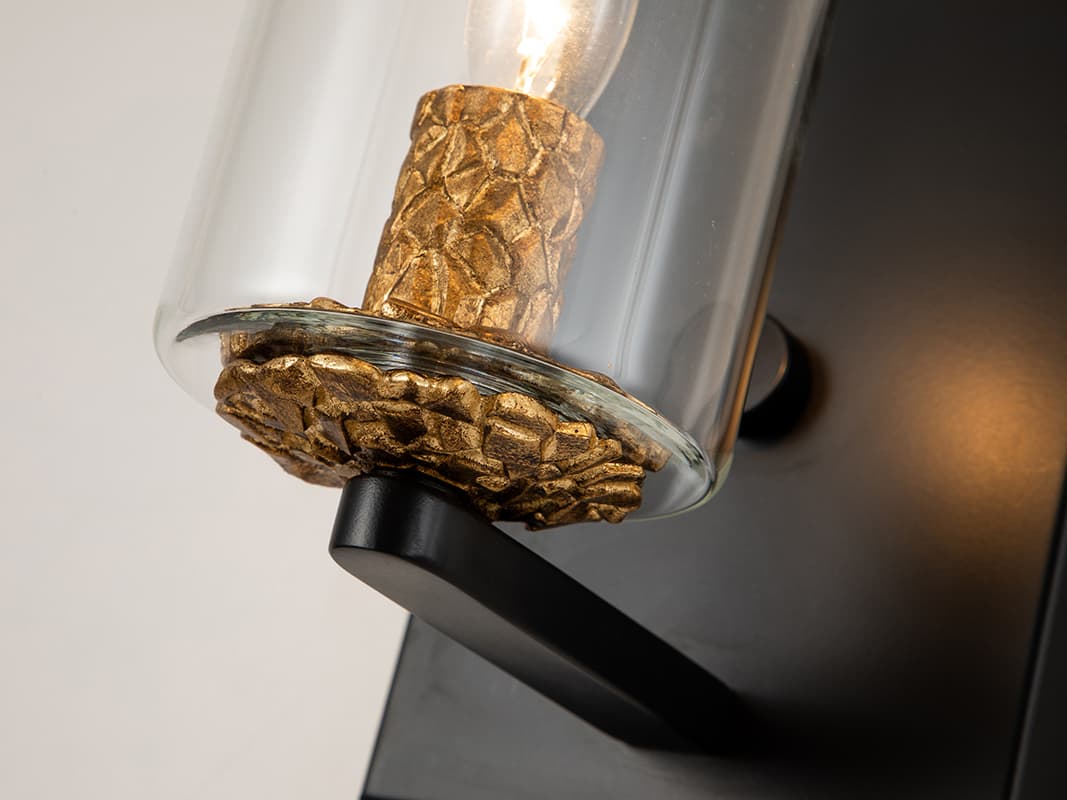 Lucas McKearn Bolivar 1-Light Matte Black Glass Wall Sconce