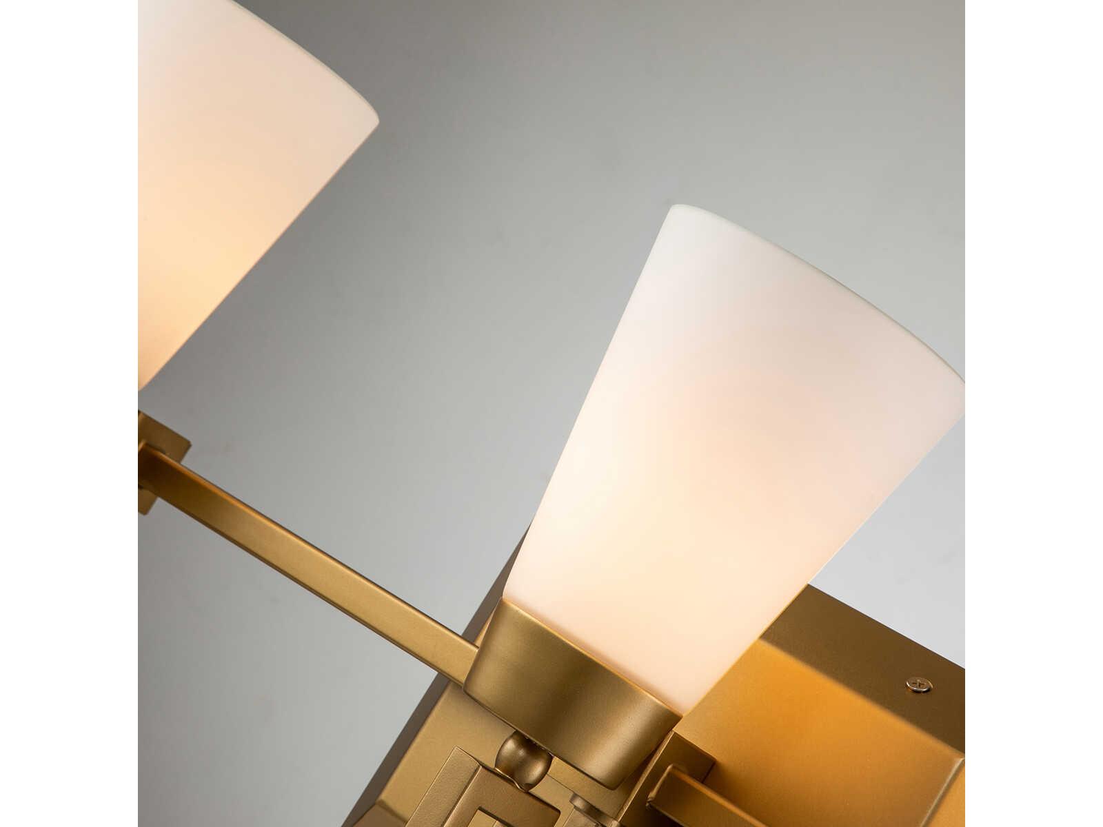 Lucas McKearn Lemuria 3-Light Laquered Gold Glass Vanity Light