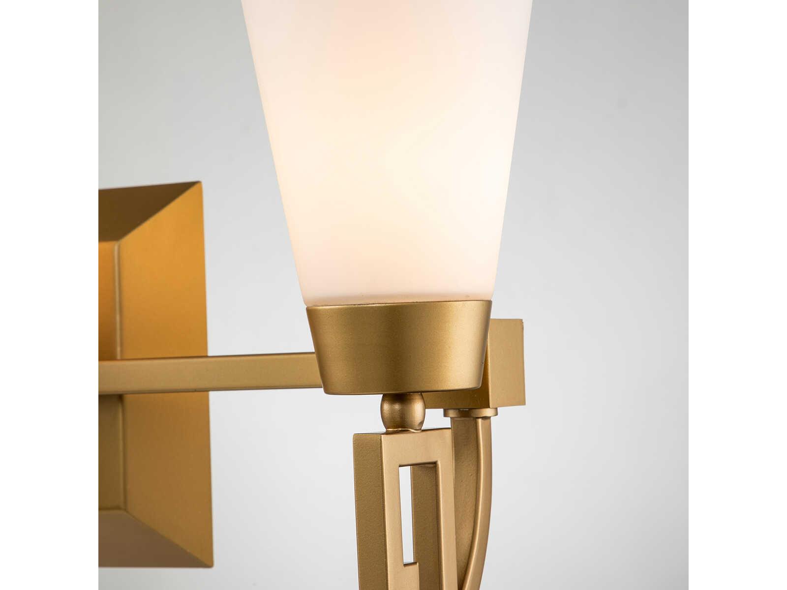 Lucas McKearn Lemuria 3-Light Laquered Gold Glass Vanity Light