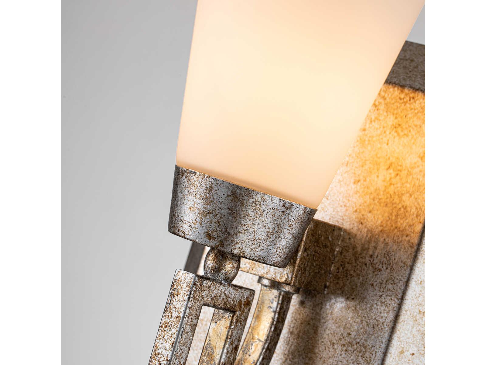 Lucas McKearn Lemuria 1-Light Silver Leaf Glass Wall Sconce