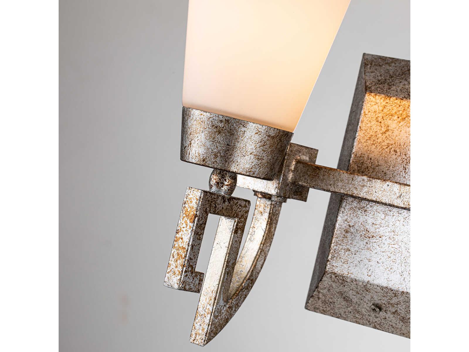 Lucas McKearn Lemuria 2-Light Silver Leaf Glass Vanity Light