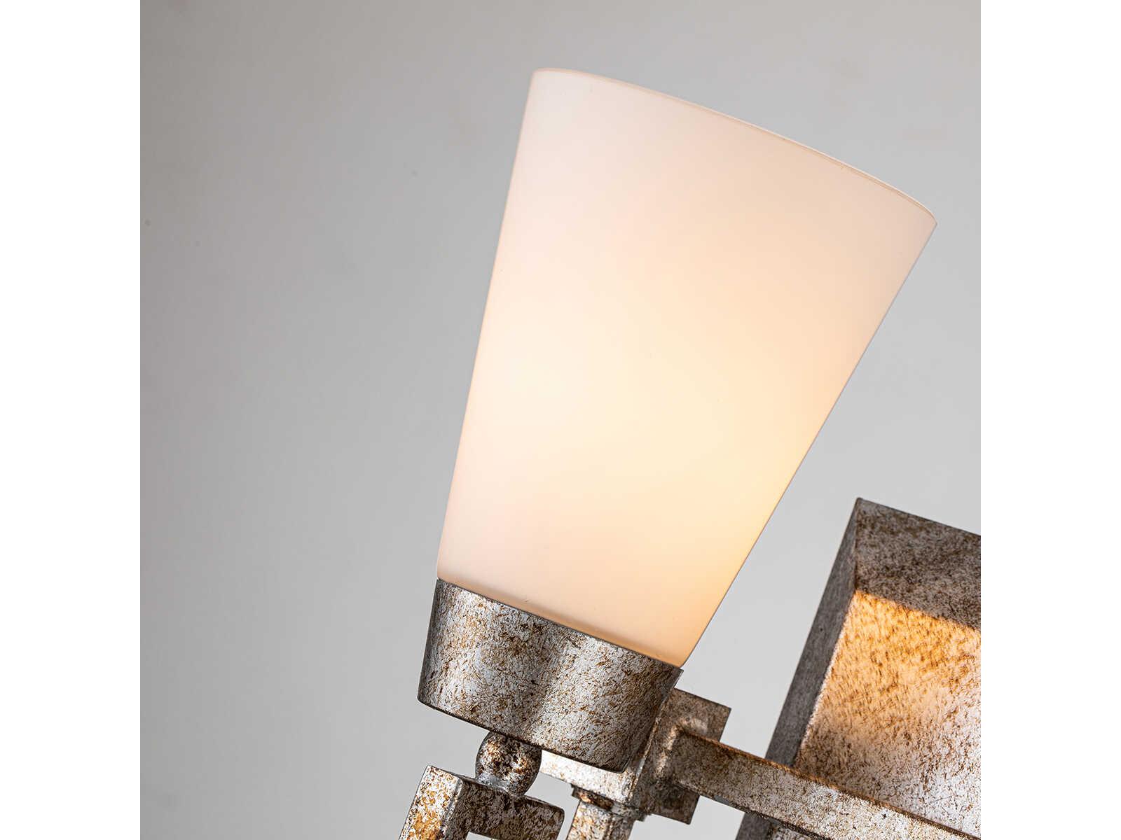 Lucas McKearn Lemuria 2-Light Silver Leaf Glass Vanity Light