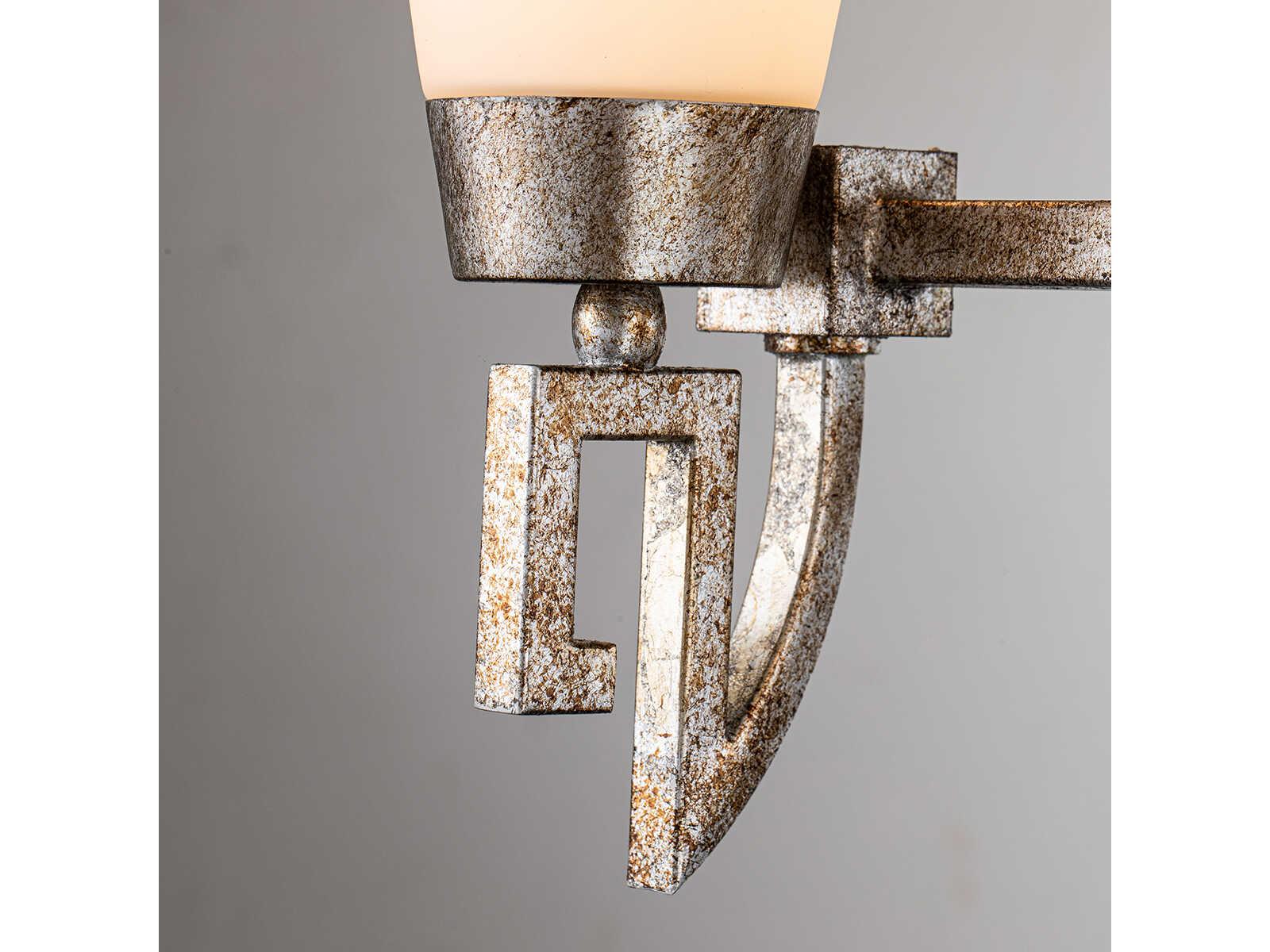 Lucas McKearn Lemuria 3-Light Silver Leaf Glass Vanity Light